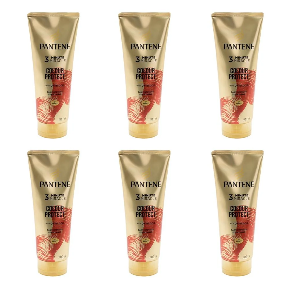 6x Pantene 400ml 3 Minute Miracle Colour w Oxiblock Intensive Conditioner