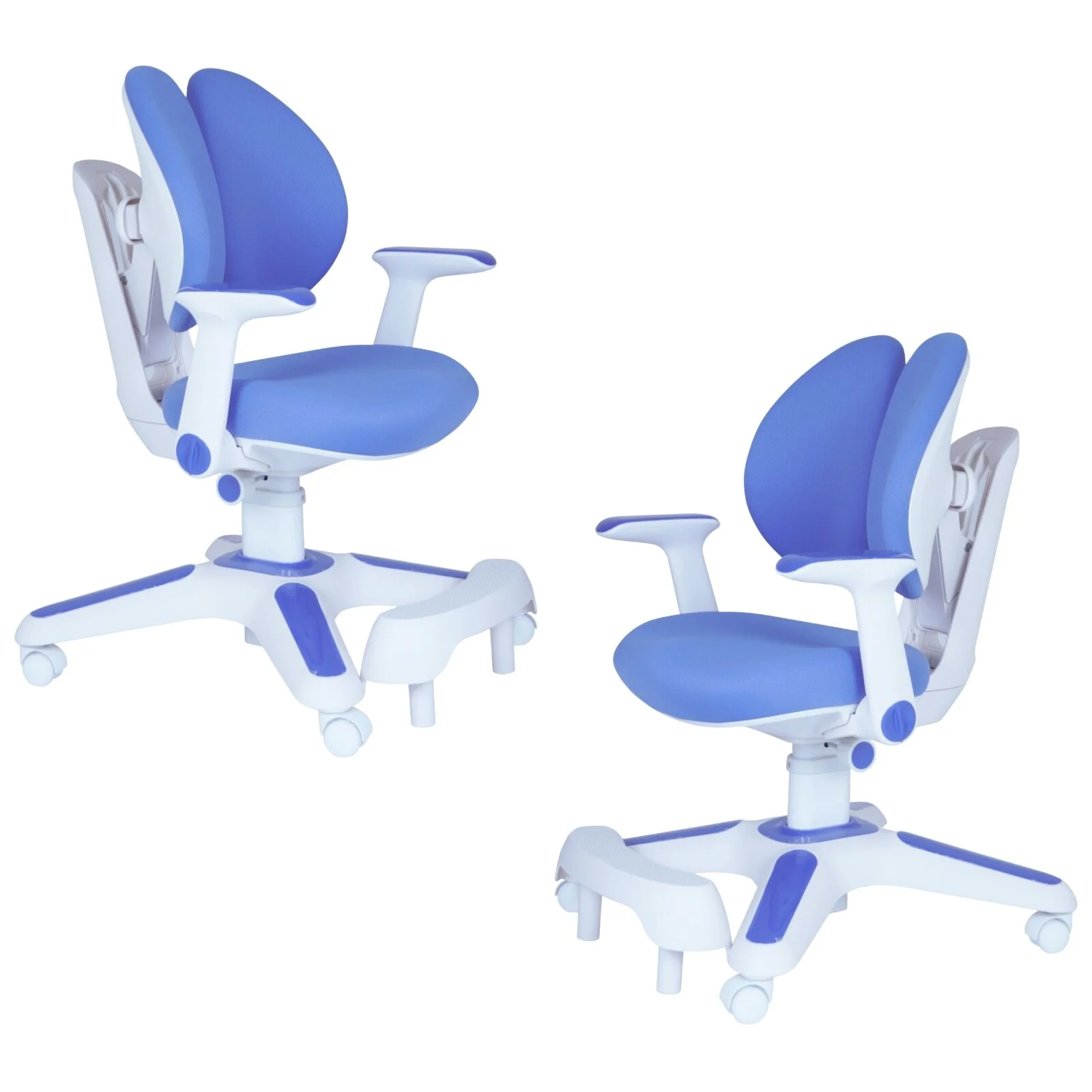 Ergonomic Children Kids Study Chair Set of 2 Height Adjustable - Blue