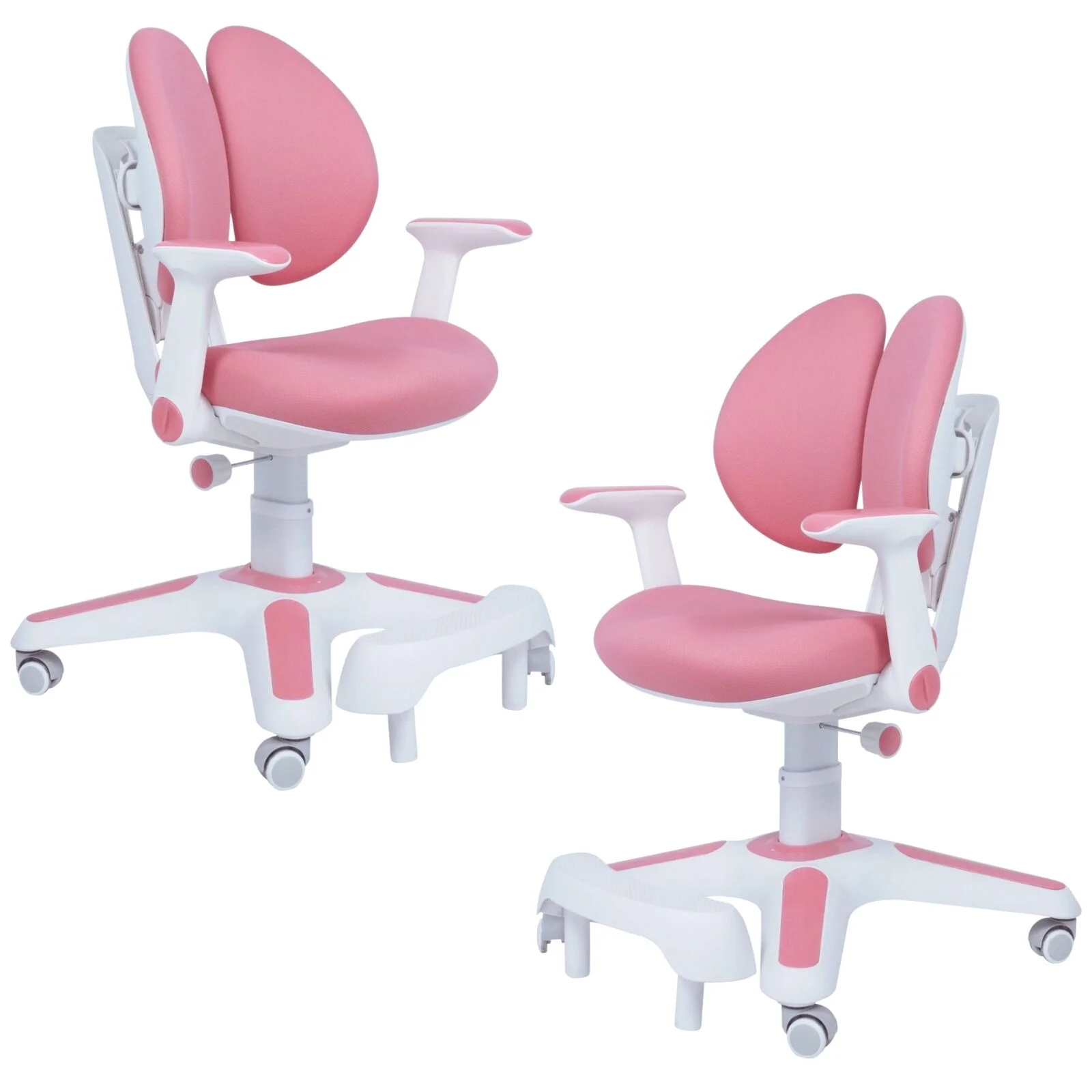 2x Ergonomic Children Kids Study Chairs Height Adjustable - Pink