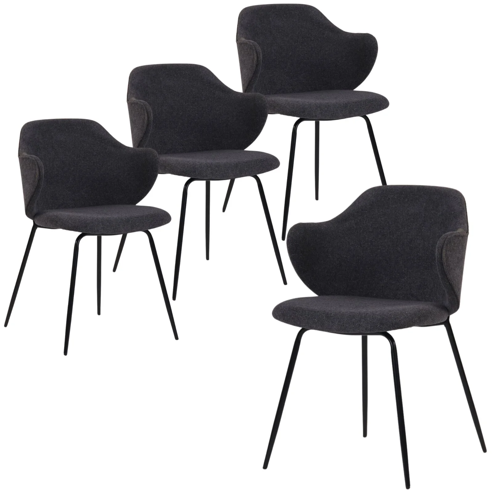 Set of 4 Dining Chairs in Graphite