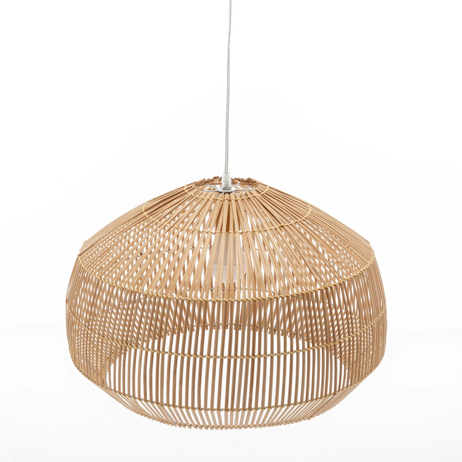 Solara Sphere Natural Hand-Woven Bamboo Cage Pendant Lamp Light