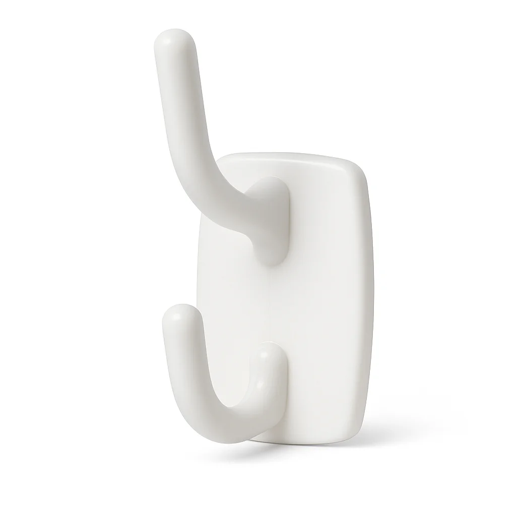 Deco Self-Adhesive Double Hook in White – 2.3kg Weight Capacity per Hook