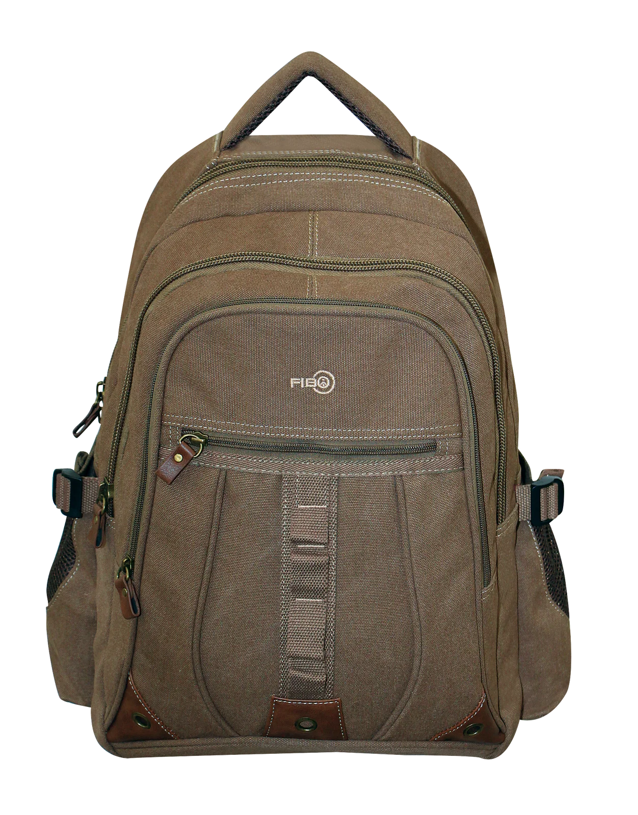 FIB Washed Canvas Backpack Bag in Khaki