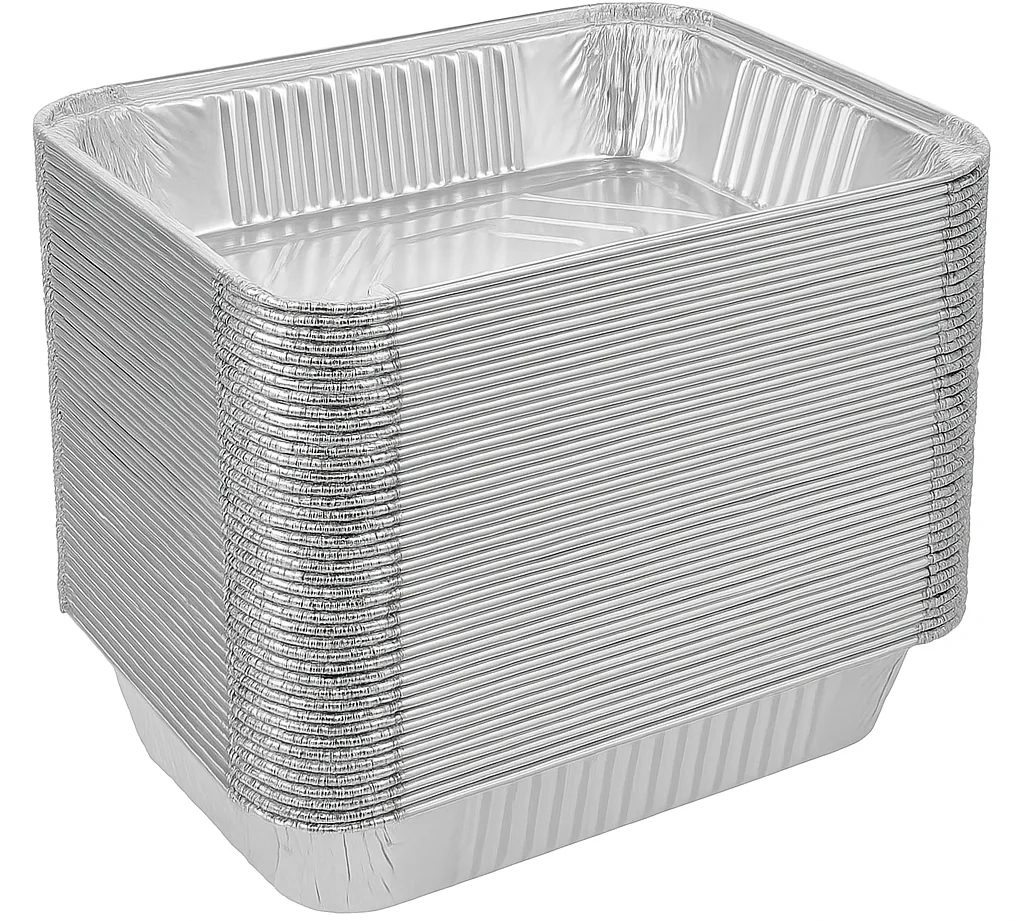 120x Aluminium Disposable Foil Food Container Trays Pans Baking Roast Bulk 22x15.5x5cm