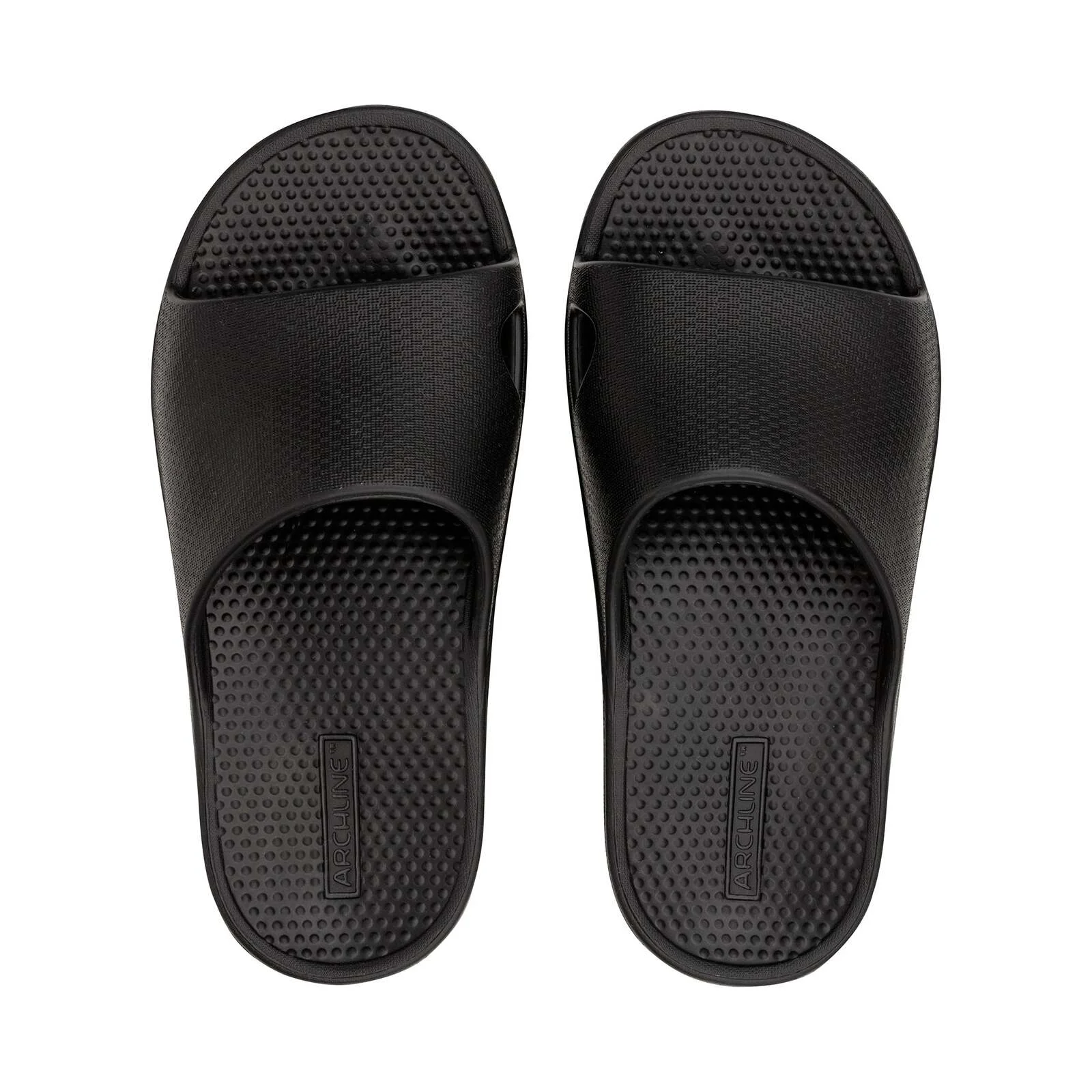 Archline Rebound Orthotic Slides Flip Flop Thongs Slip On Arch Support - Black - Euro 42
