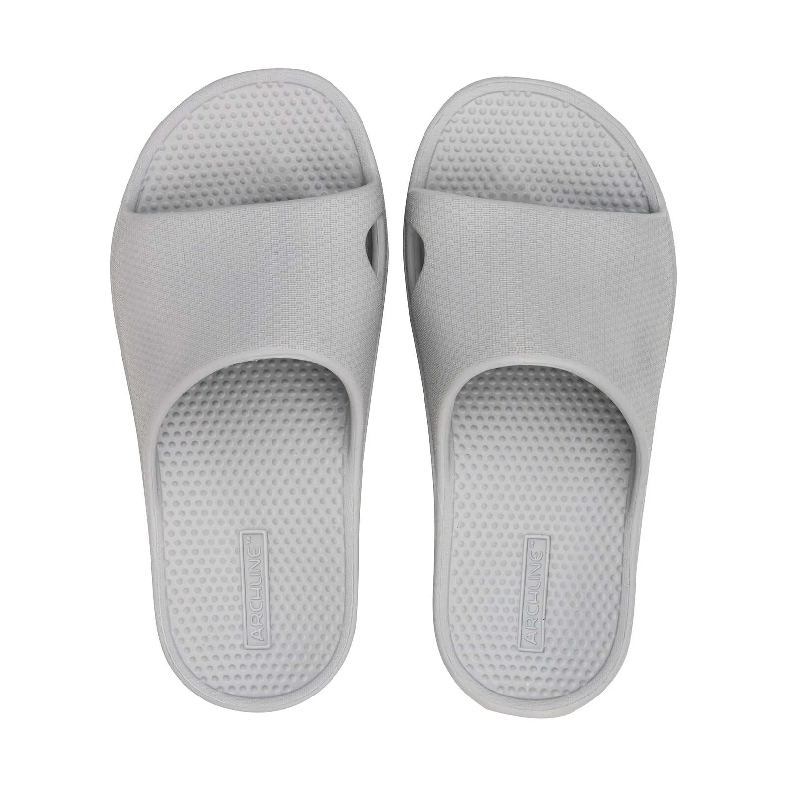 Archline Rebound Orthotic Slides Flip Flop Thongs Slip On Arch Support - Stone Grey - Euro 41