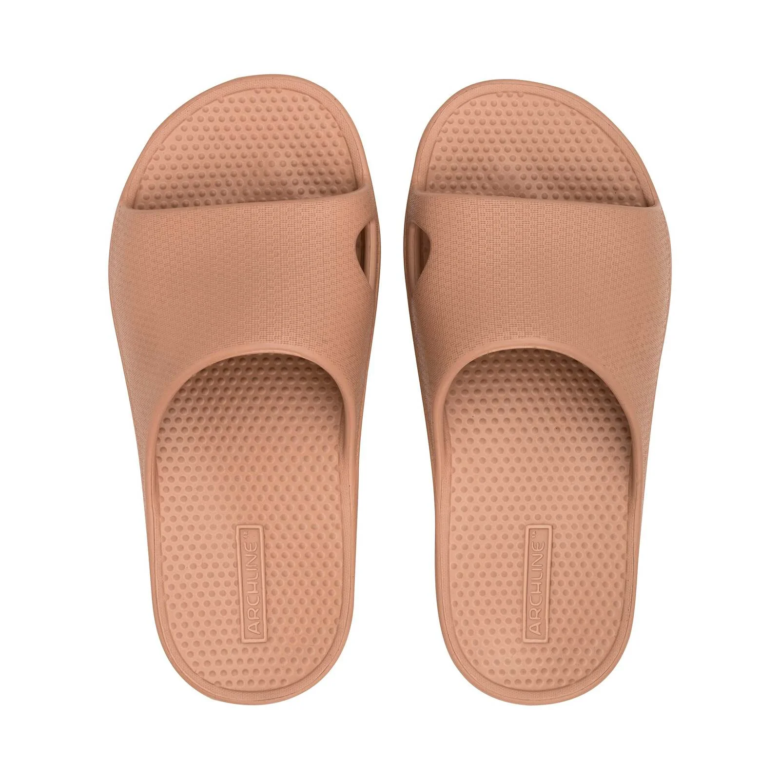 Archline Rebound Orthotic Slides Flip Flop Thongs Slip On Arch Support - Putty - Euro 36