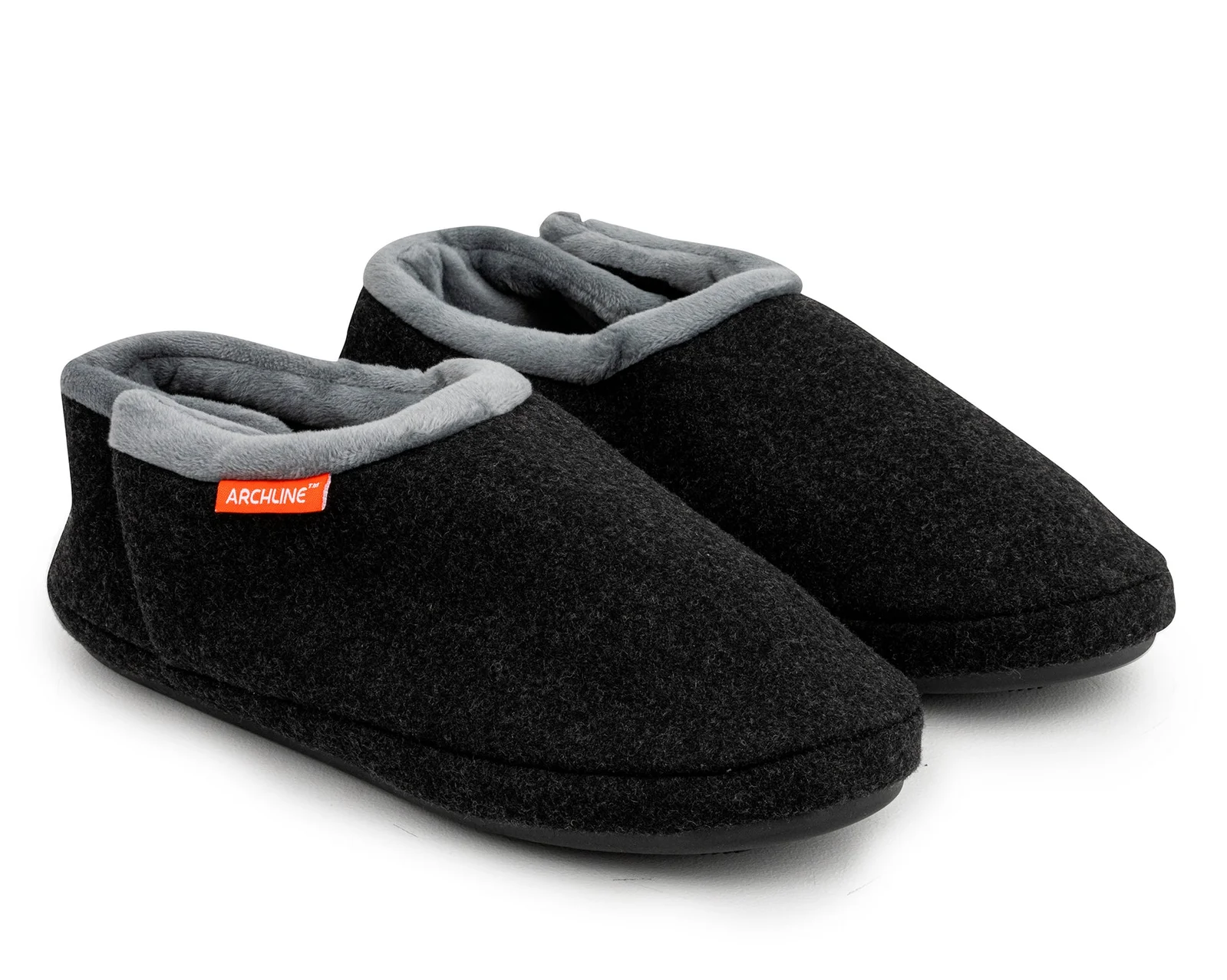 ARCHLINE Orthotic Slippers CLOSED Arch Scuffs Orthopedic Moccasins Shoes in Charcoal Marle - EUR 46