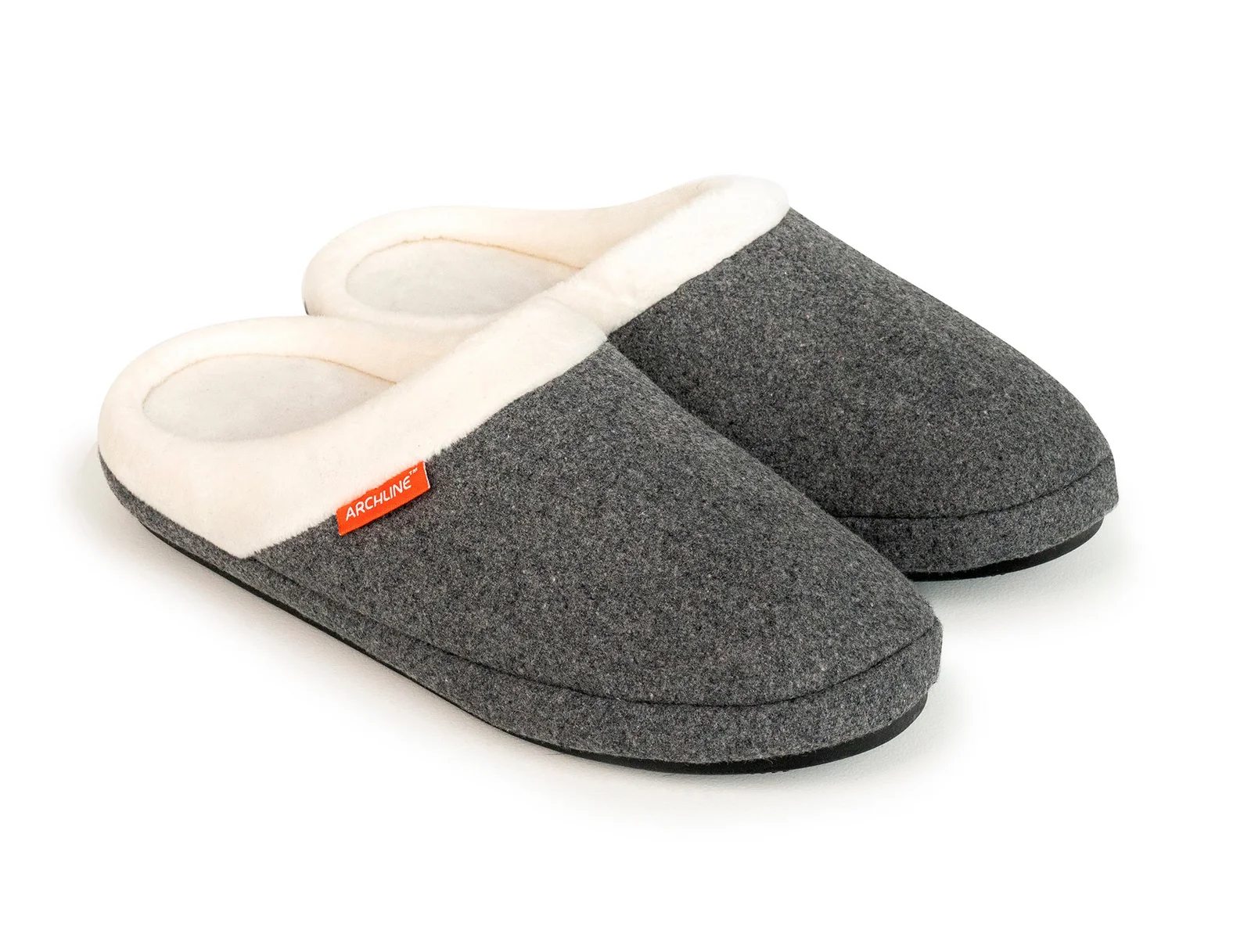 ARCHLINE Orthotic Slippers Slip On Arch Scuffs Orthopedic Moccasins in Grey Marle - EUR 43