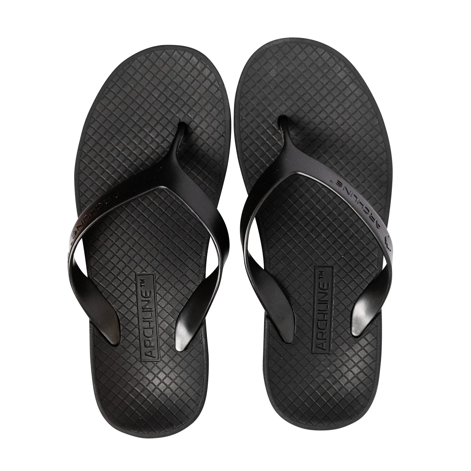 ARCHLINE Orthotic Thongs Arch Support Shoes Footwear Flip Flops Orthopedic - Black/Black - EUR 40