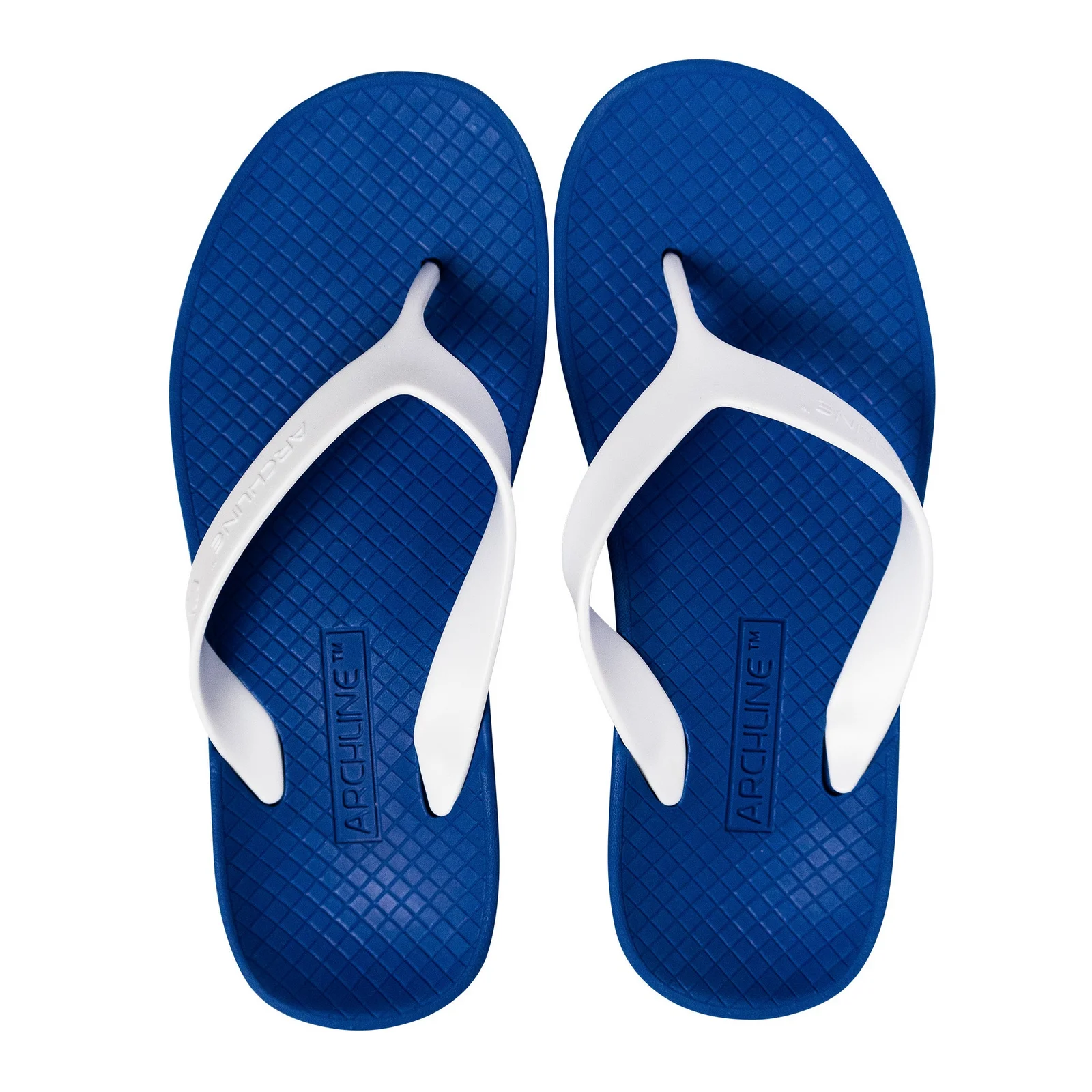 ARCHLINE Orthotic Thongs Arch Support Shoes Footwear Flip Flops Orthopedic - Blue/White  - EUR 38