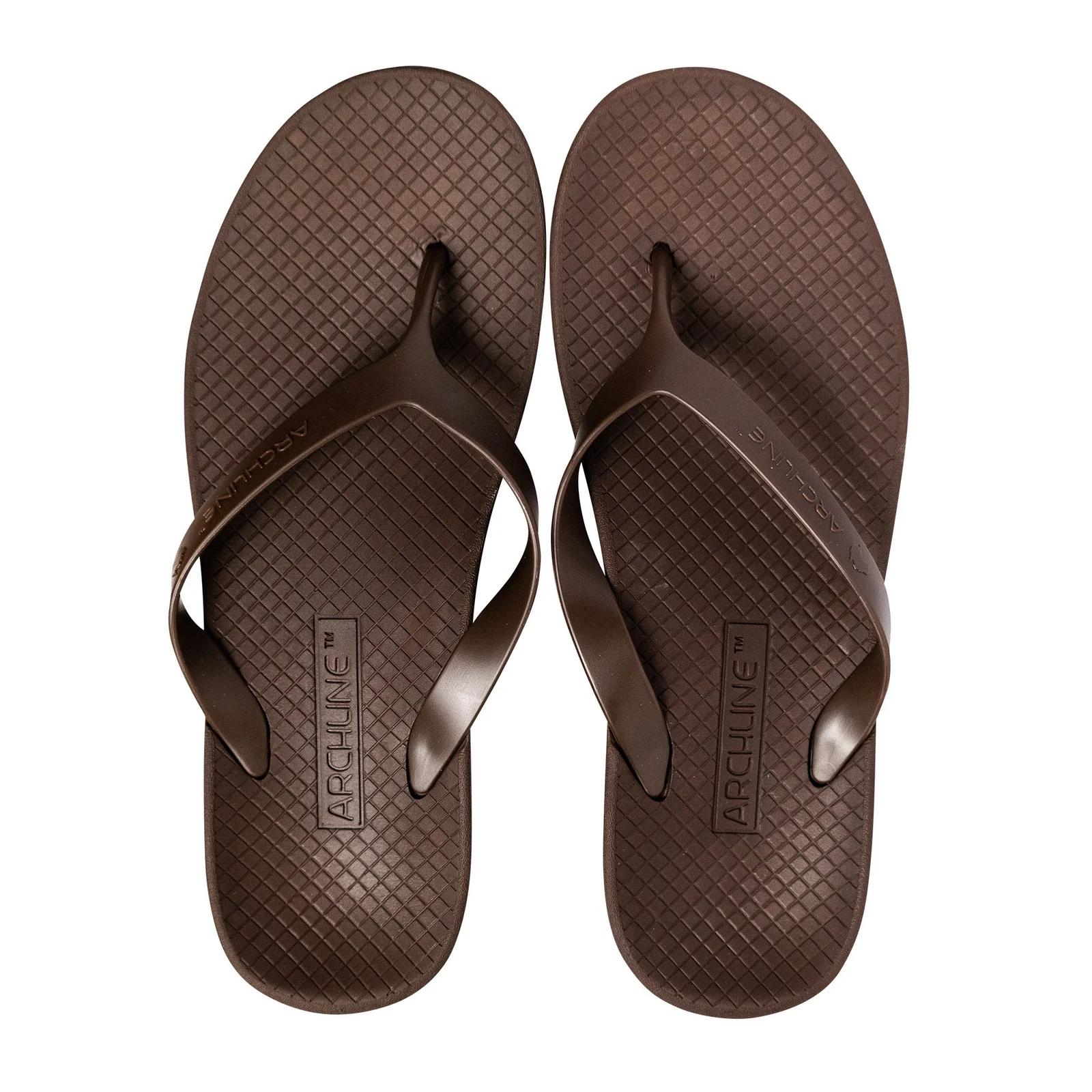 ARCHLINE Orthotic Thongs Arch Support Shoes Footwear Flip Flops Orthopedic - Brown/Brown - EUR 43