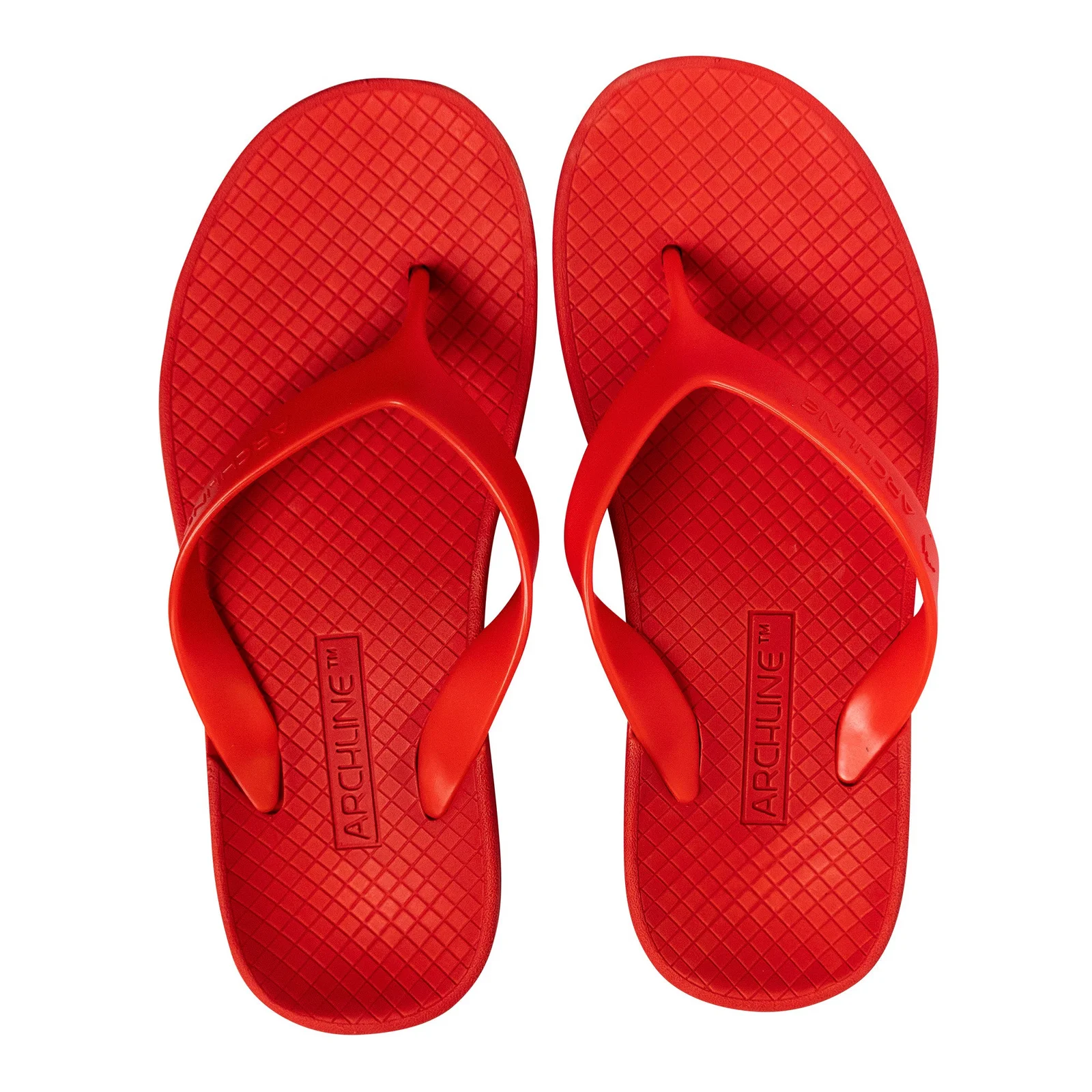 ARCHLINE Orthotic Thongs Arch Support Shoes Footwear Flip Flops Orthopedic - Red/Red  - EUR 45