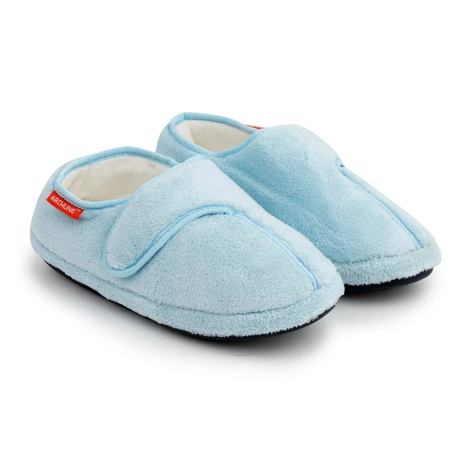 ARCHLINE Orthotic Plus Slippers Closed Scuffs Pain Relief Moccasins - Baby Blue - EU 43