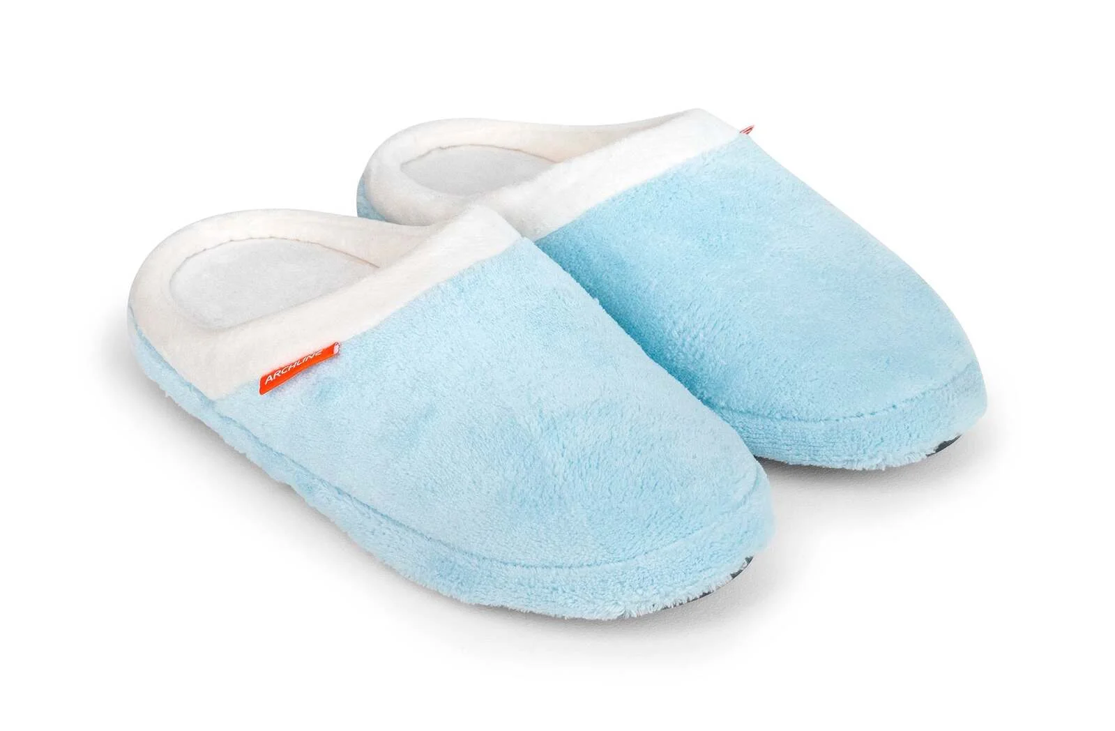 ARCHLINE Orthotic Slippers Slip On Arch Scuffs Pain Relief Moccasins - Baby Blue - EU 40