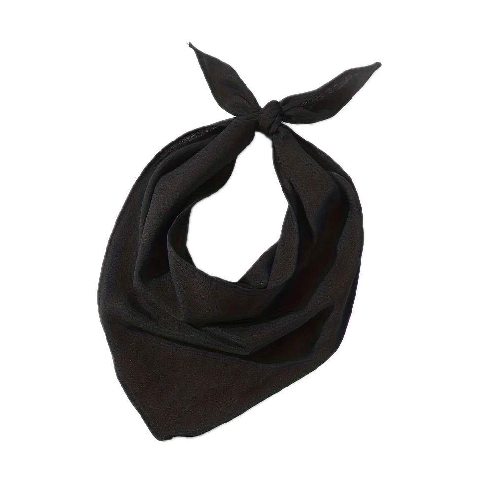 Plain Bandana 100% COTTON Head Wrap Durag Bandanna Summer Biker Scarf Mask - Plain Black
