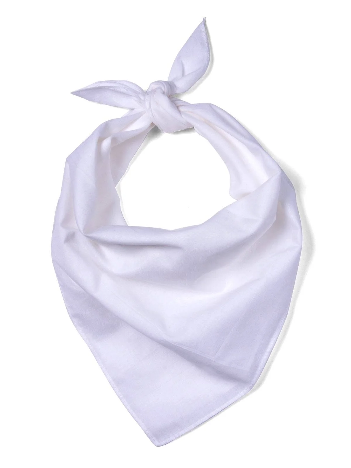 Plain Bandana 100% COTTON Head Wrap Durag Bandanna Summer Biker Scarf Mask - White