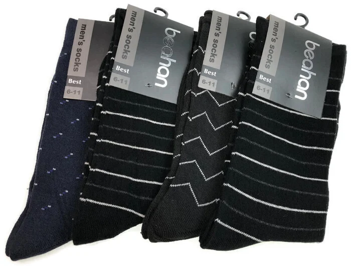 18 Pairs COTTON BUSINESS SOCKS Mens Dress Crew Plain Work Casual  BULK - Black - 6-11
