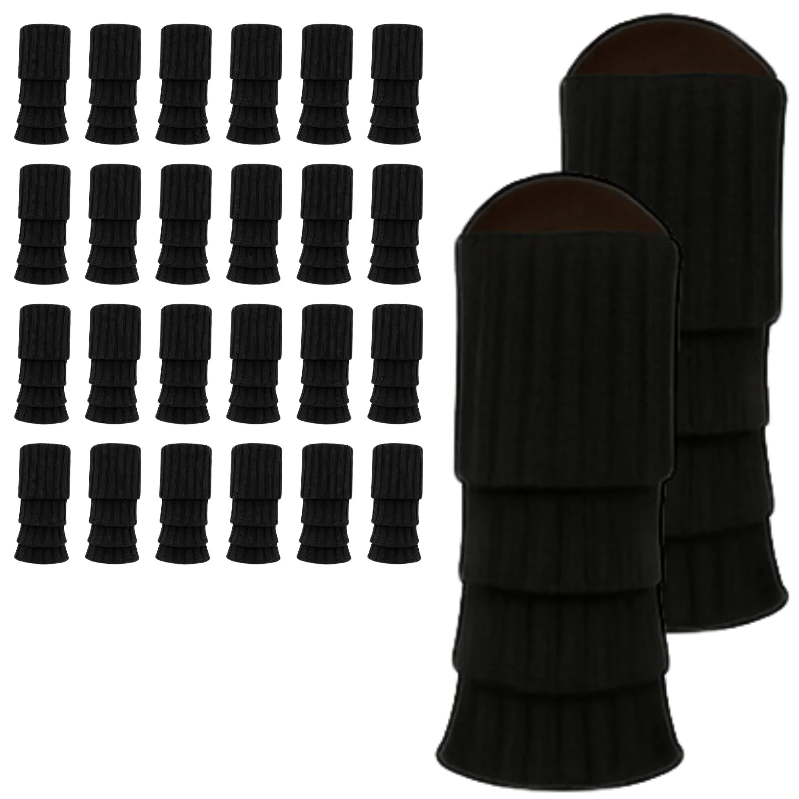 24x Womens Leg Warmers Disco Winter Knit Dance Party Crochet Legging Socks Costume - Black