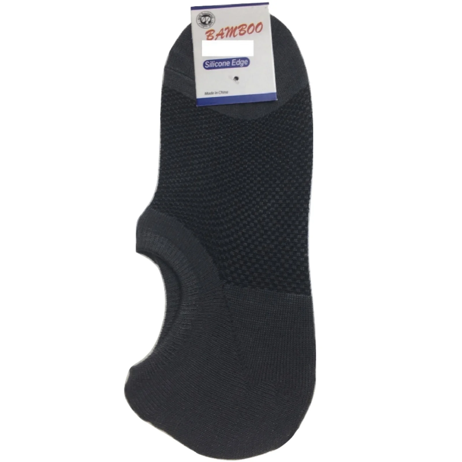 1 Pair NO SHOW BAMBOO SOCKS Non Slip Heel Grip Low Cut Invisible Footlet - Charcoal - 11-14