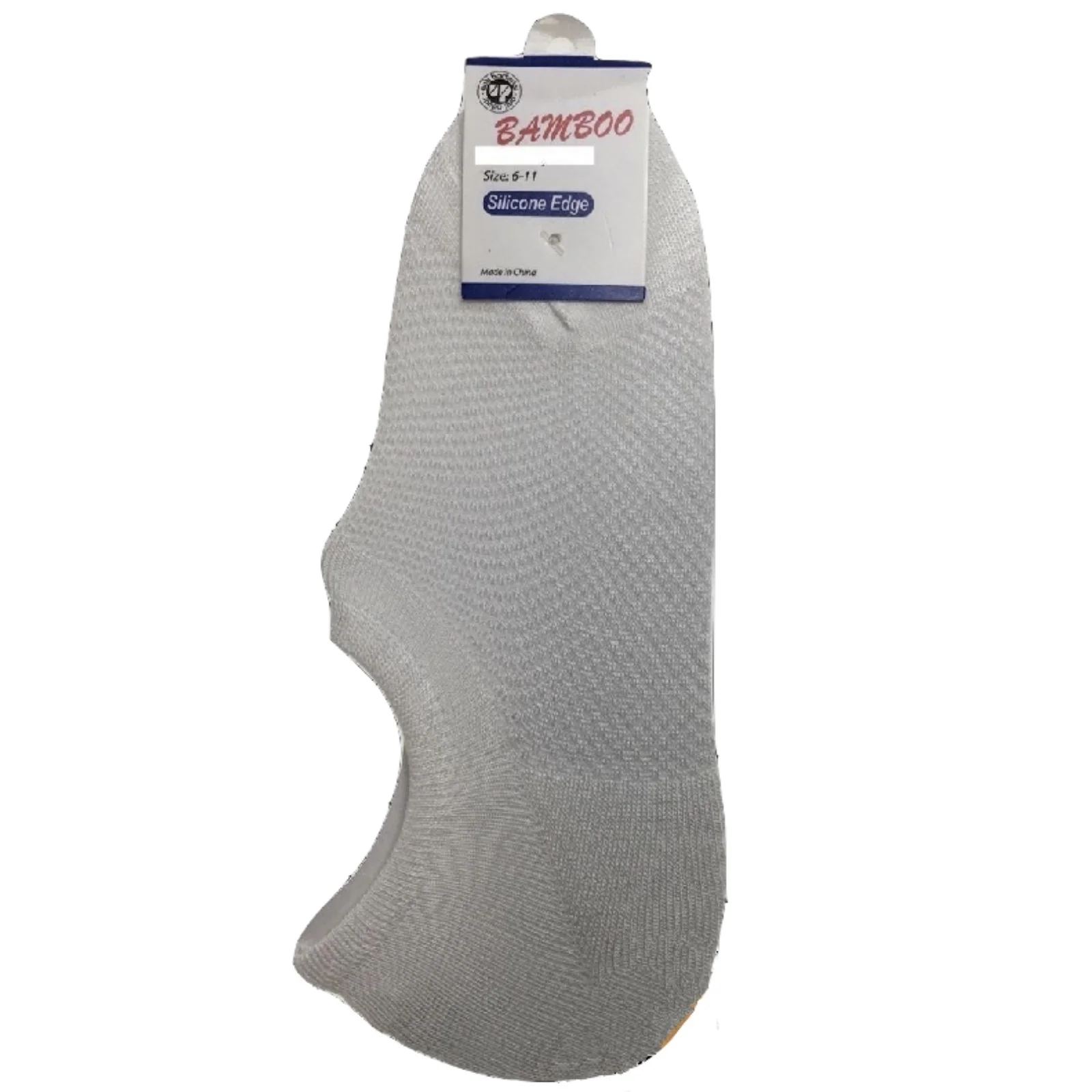 1 Pair NO SHOW BAMBOO SOCKS Non Slip Heel Grip Low Cut Invisible Footlet - White - 2-8