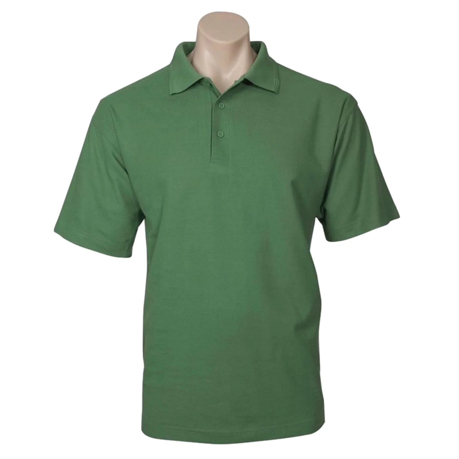 Mens Polo Top Shirt Plain Casual Short Sleeve Pique Knit Basic UPF T-Shirt - Apple Green - 5XL