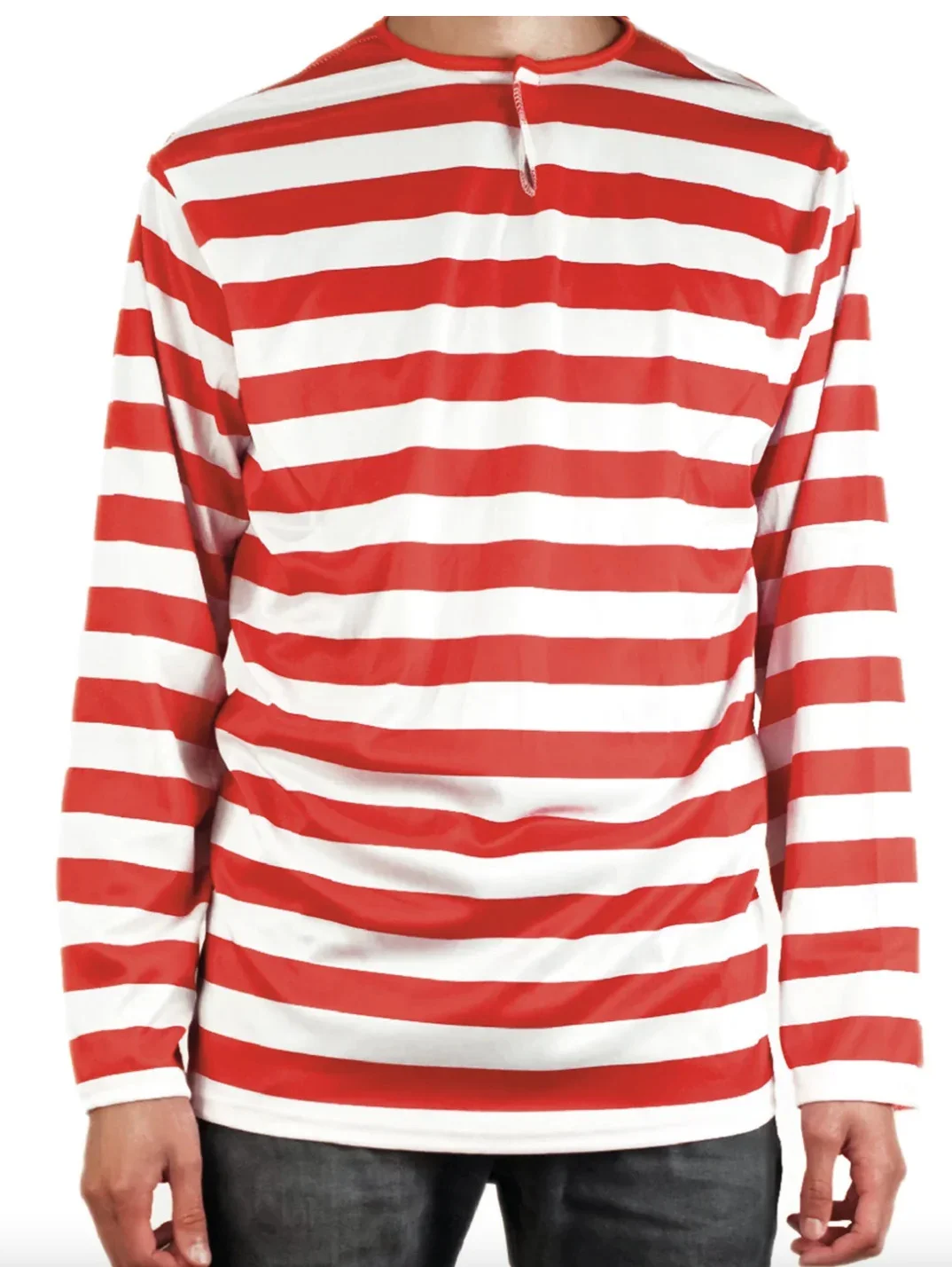 ADULTS Book Week Red and White Striped Top Shirt Costume Party Dress Up - Small