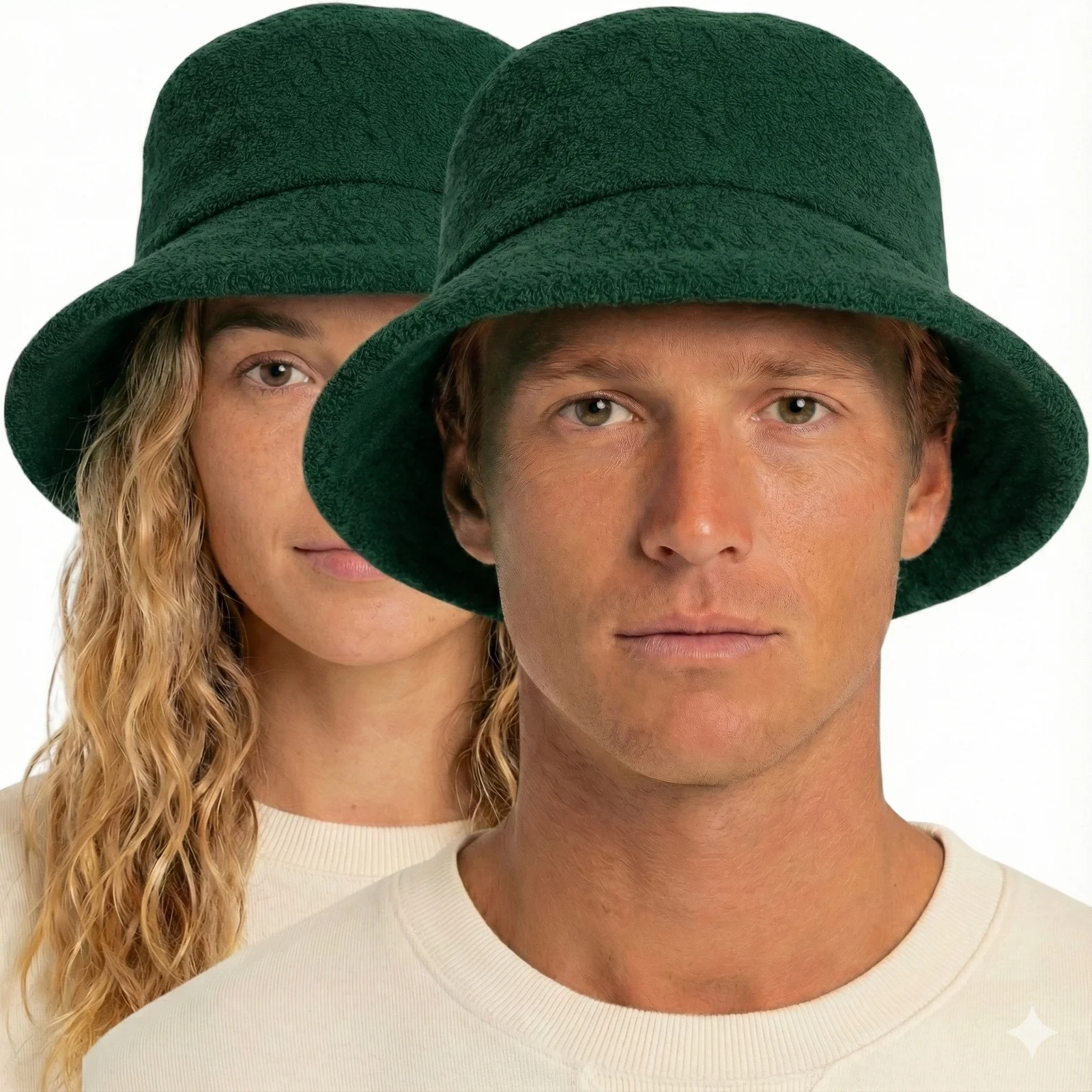 100% Cotton Terry Towelling Bucket Hat Daggy Fishing Camping Lad Cap in Bottle Green - X-Large