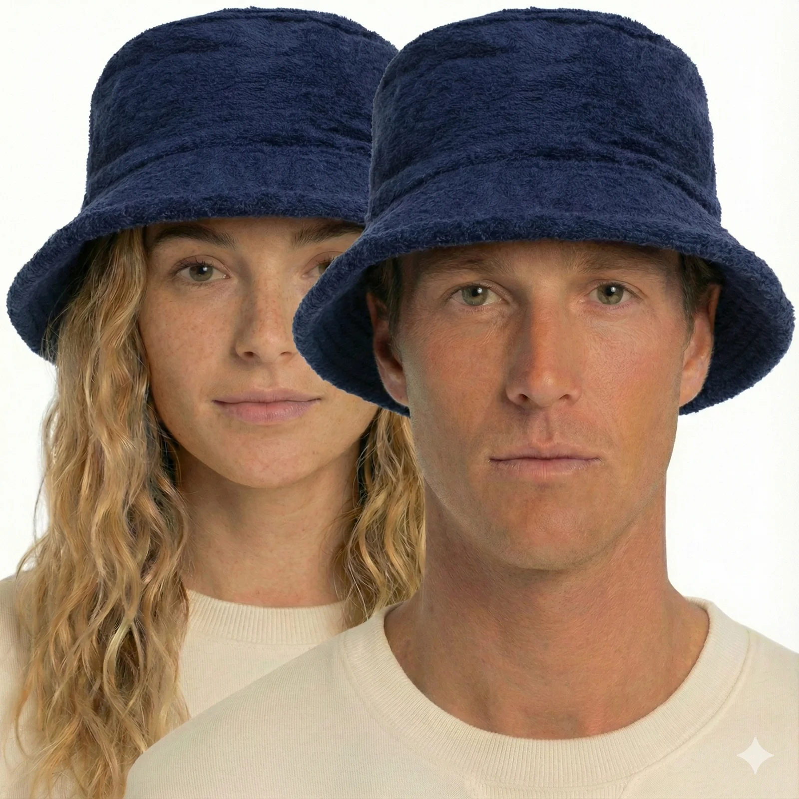 100% Cotton Terry Towelling Bucket Hat Daggy Fishing Camping Lad Cap in Navy Blue - Small