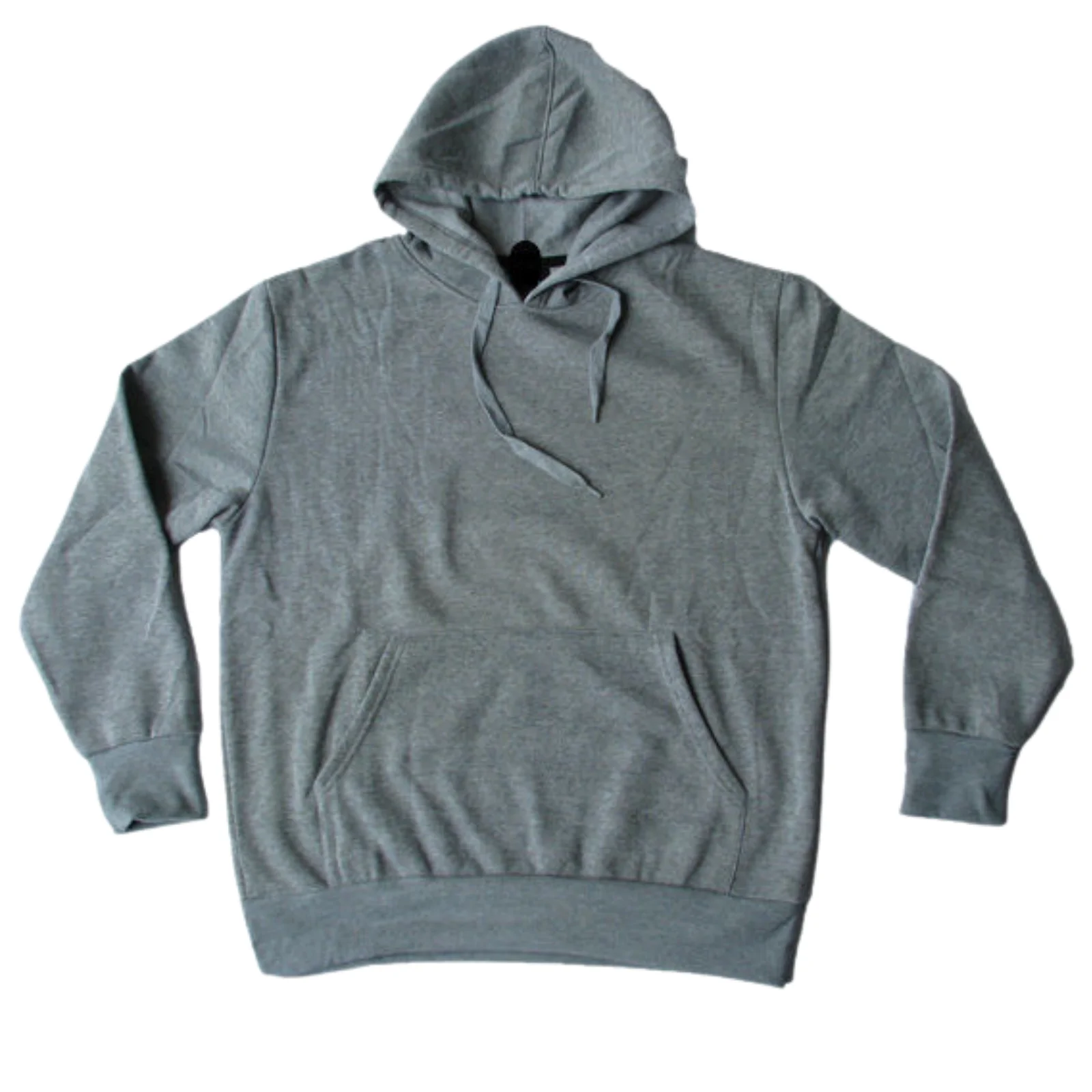 Adult Unisex Mens Plain Basic Pullover Hoodie Sweater Sweatshirt Warm Jumper - Grey - M