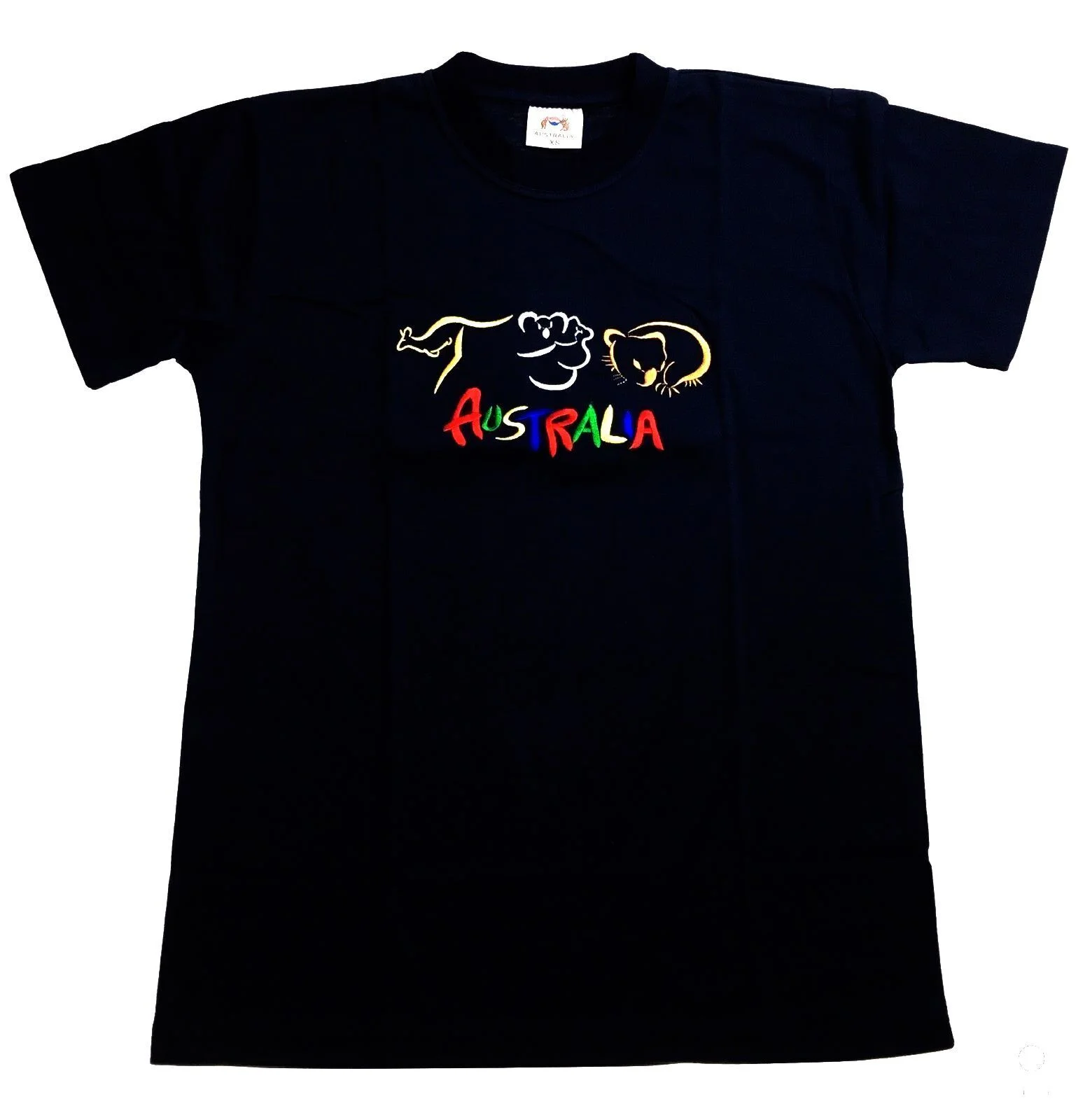 Adult Australia T Shirt Kangaroo Koala 100% Cotton Souvenir Tee Top - Black - S
