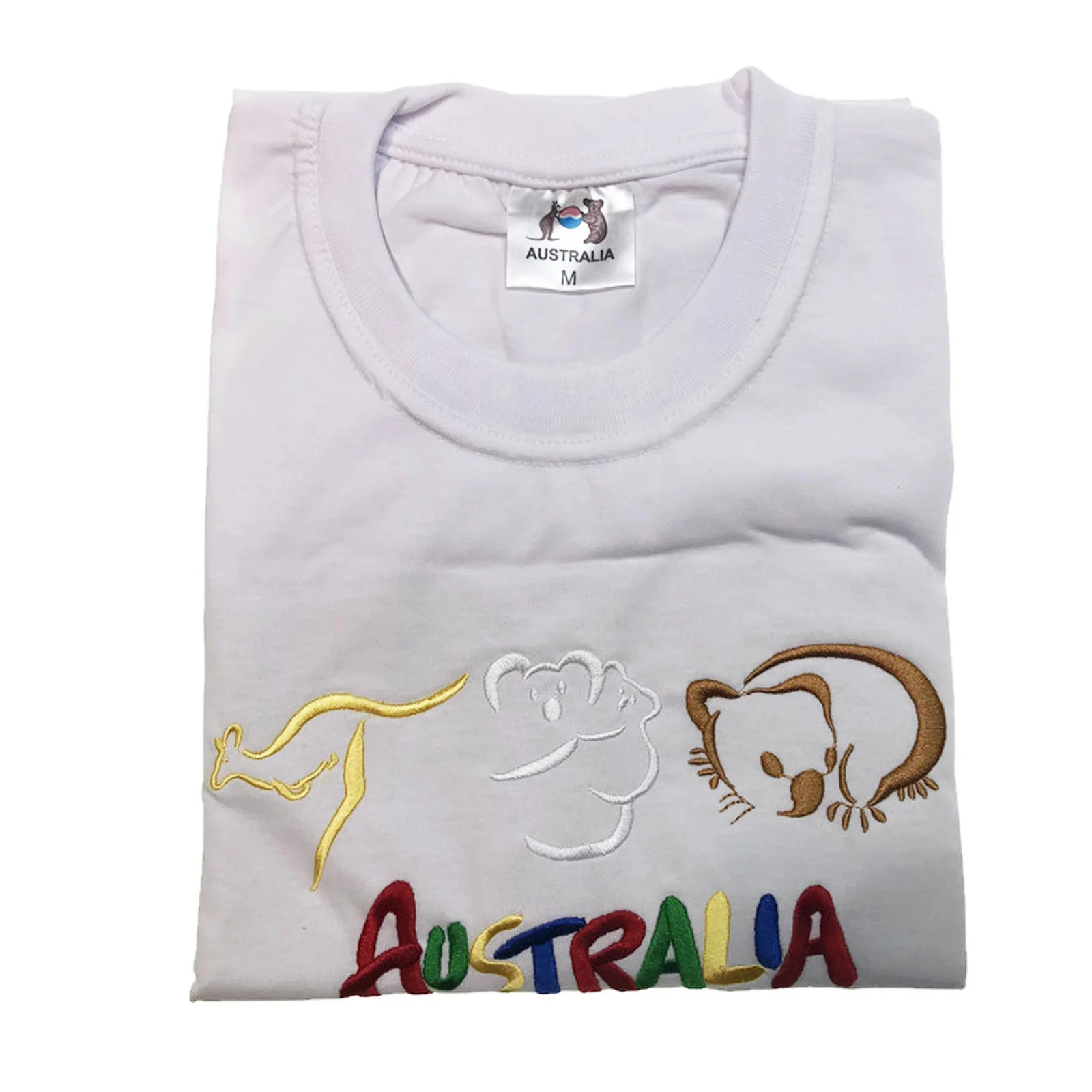 Adult Australia T Shirt Kangaroo Koala 100% Cotton Souvenir Tee Top - White - XL