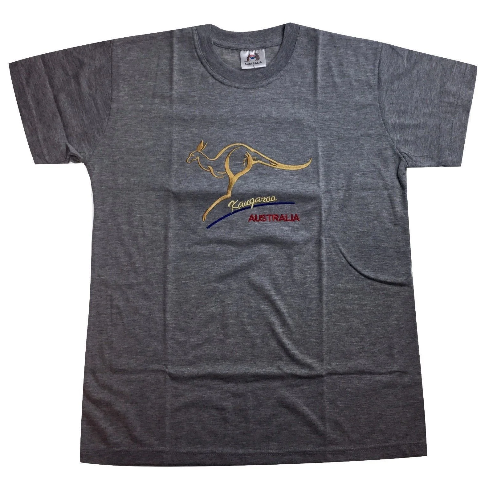 Adult Australian Kangaroo T Shirt Australia Day 100% Cotton Souvenir Tee Top - Grey - XL