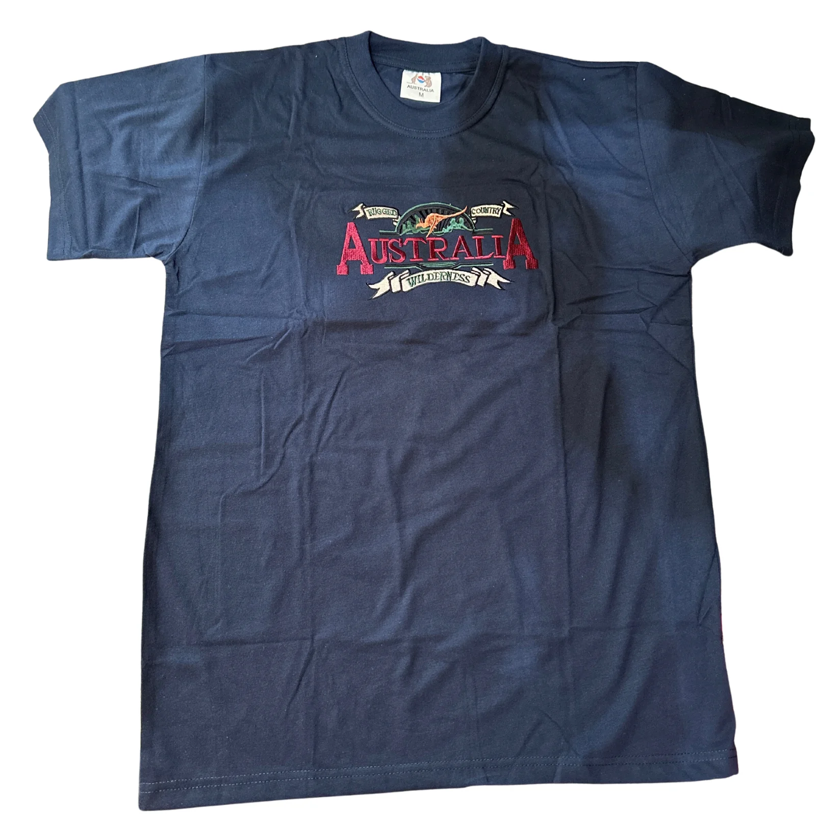 Mens Australia Wilderness T Shirt Souvenir Tee Top 100% Cotton - Navy Blue - XL