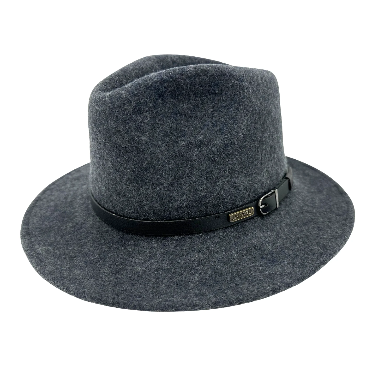 JACARU 1849 Australian 100% Wool Hat Fedora Trilby Crushable Travel - Dark Grey