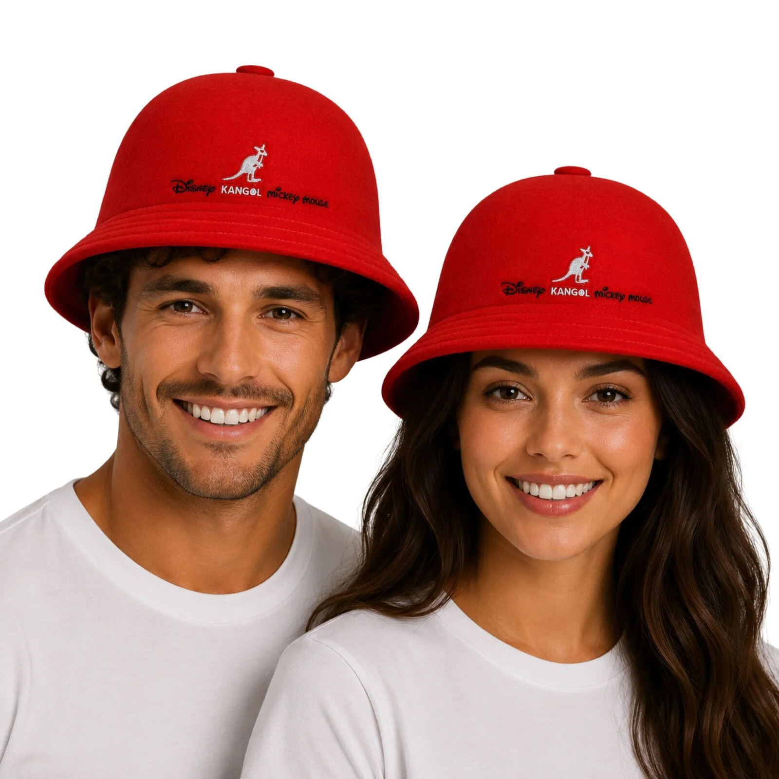 Kangol x Disney Bucket Hat 75th Anniversary Wool Blend Winter Cap - Red