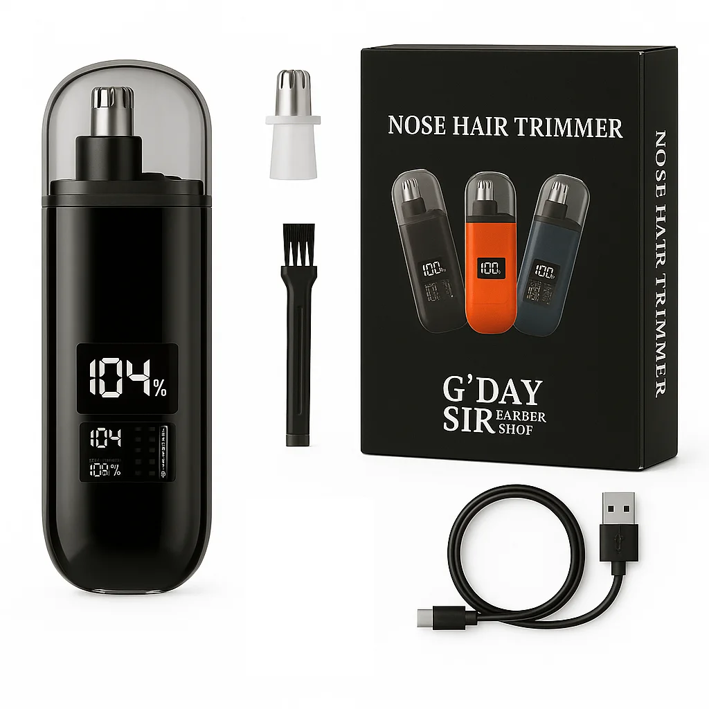 Handheld Portable Nose Hair Trimmer Rechargeable USB-C Clipper Shaver in Black