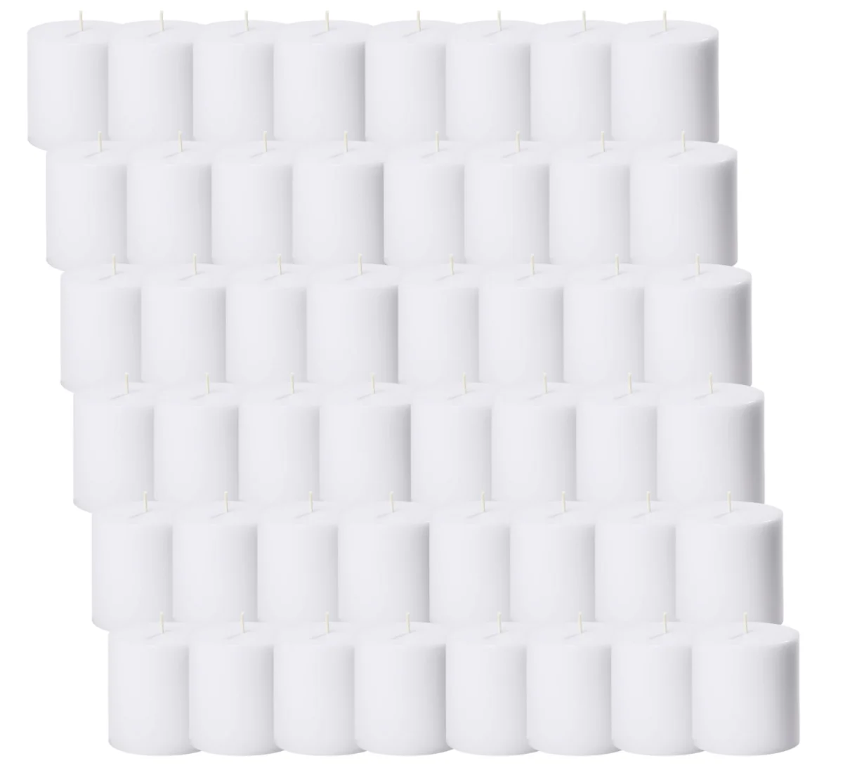 48x Premium Church Candle Pillar Candles White Unscented Lead Free 36Hrs - 7*7cm