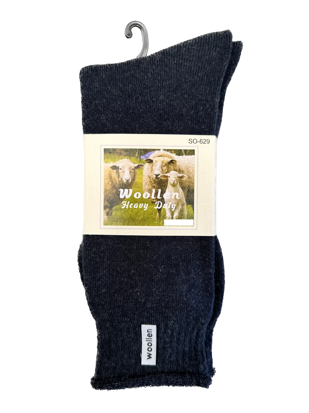 1 Pair Premium Mens Wool Heavy Duty Thick Work Socks Cushion Woolen - Navy - 7-11