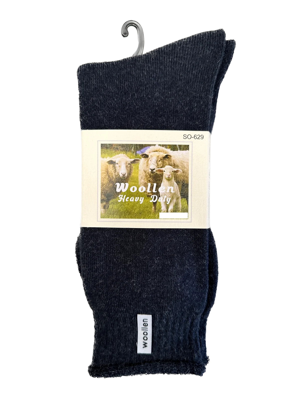 1 Pair Premium Mens Wool Heavy Duty Thick Work Socks Cushion Woolen - Navy - 11-14