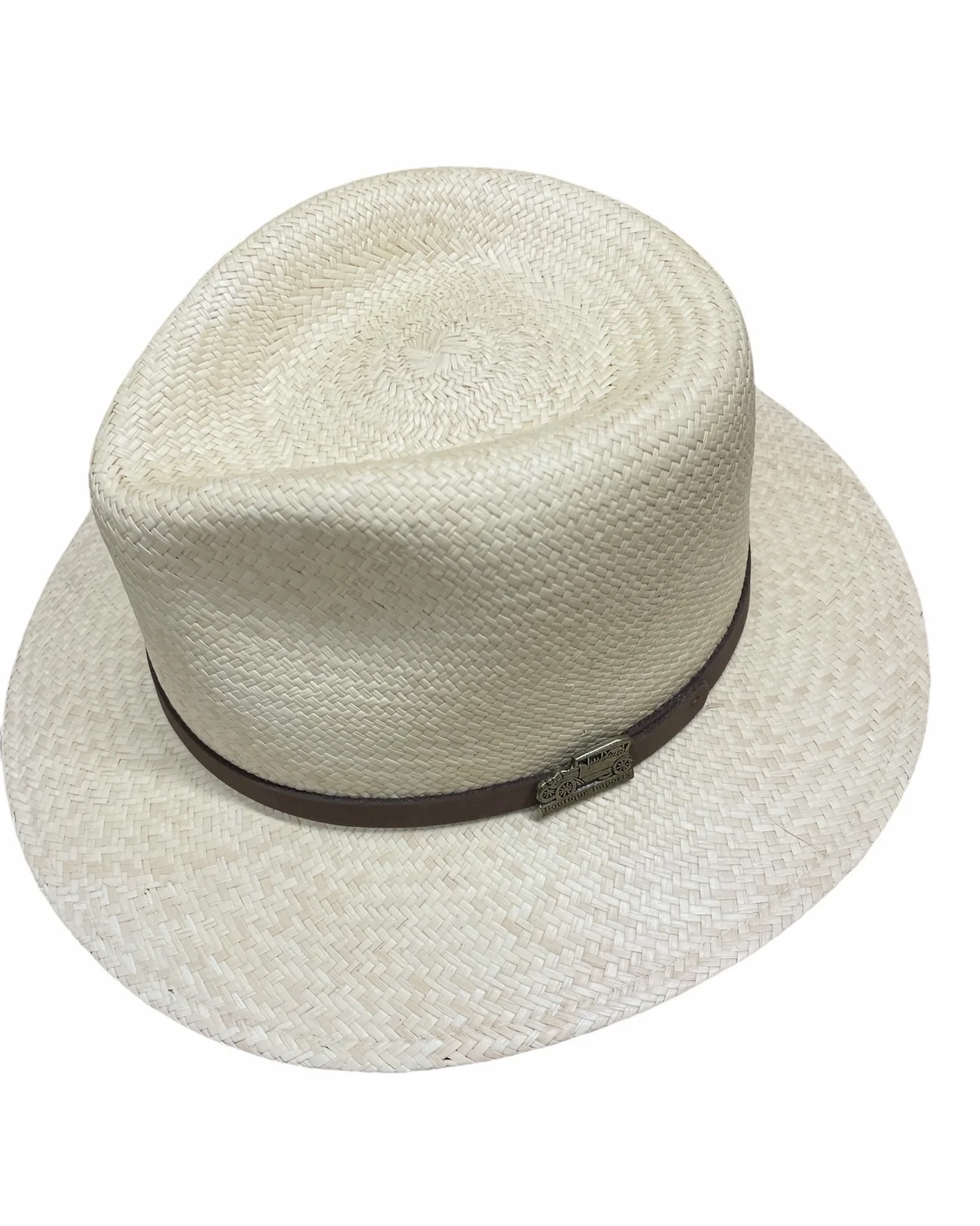Hand Woven Panama Cooler Hat Summer Fedora Uncrushable Waterproof - Tan - Large (7 1/3 - 7 3/8)