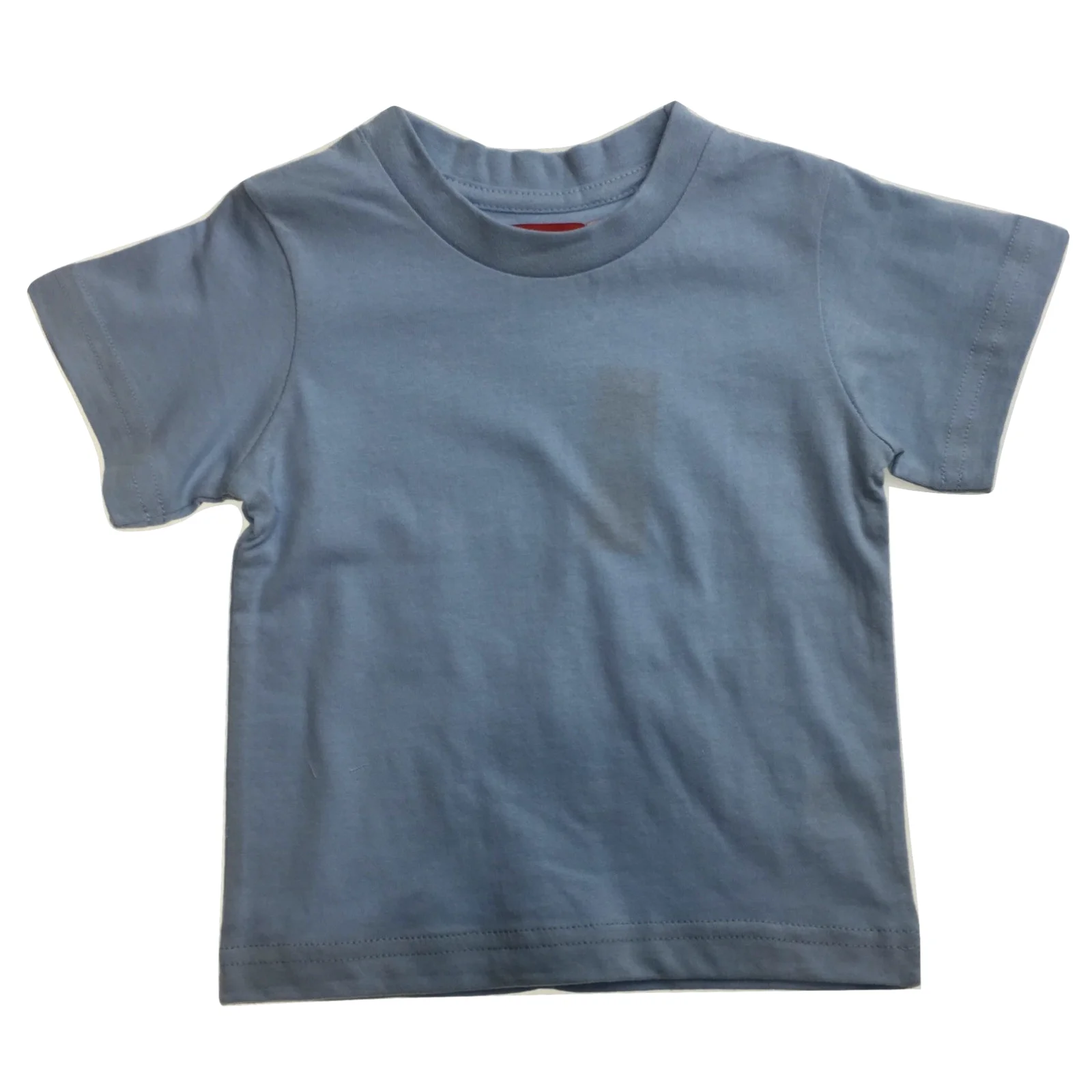 TODDLER PLAIN T SHIRT 100% COTTON Basic Blank Tee Top Teen Teenager Crew Kids - Sky Blue - 0