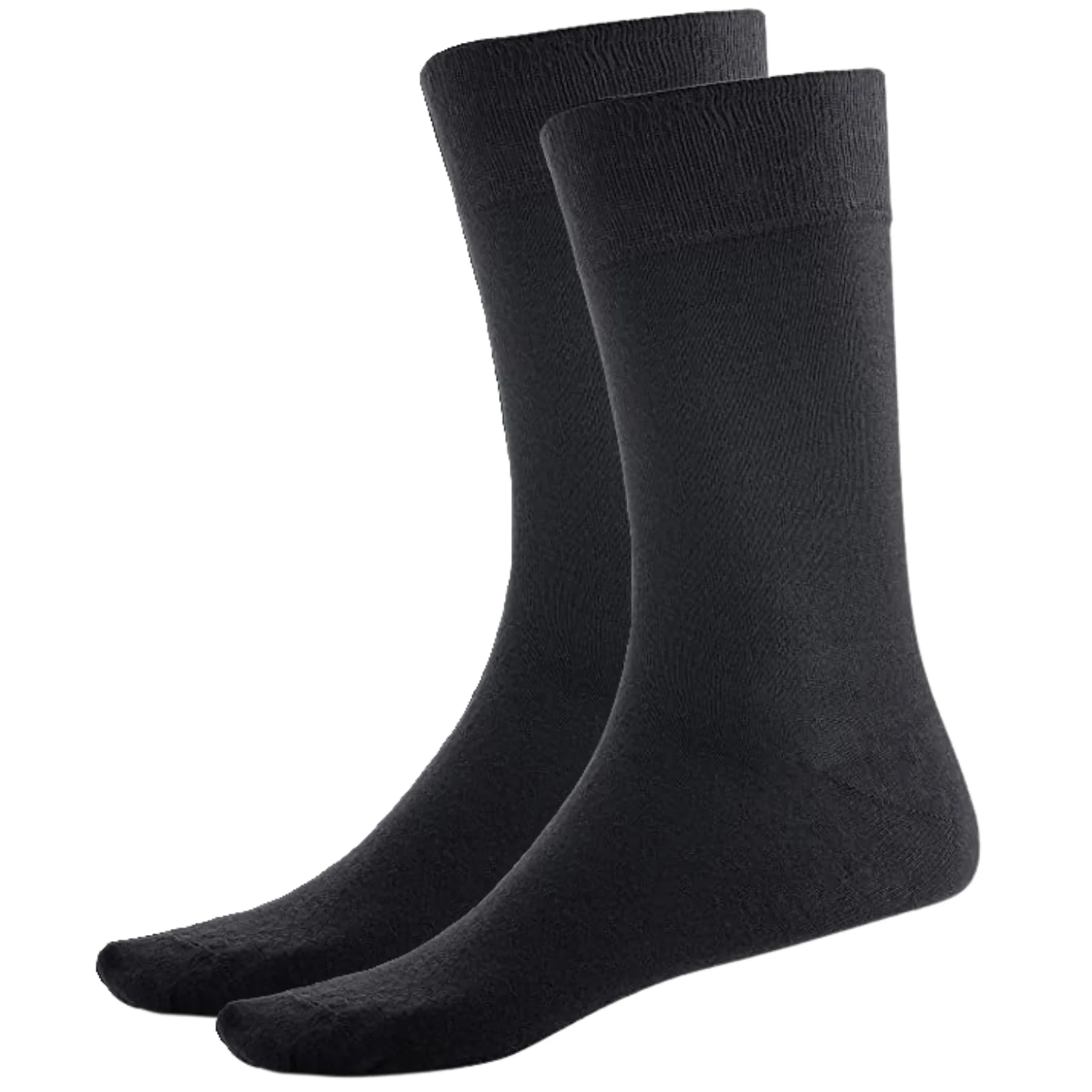 BAMBOO SOCKS Crew Natural Eco Healthy Enviro Unisex Work Anti-Bacterial Business - Black - 6-11