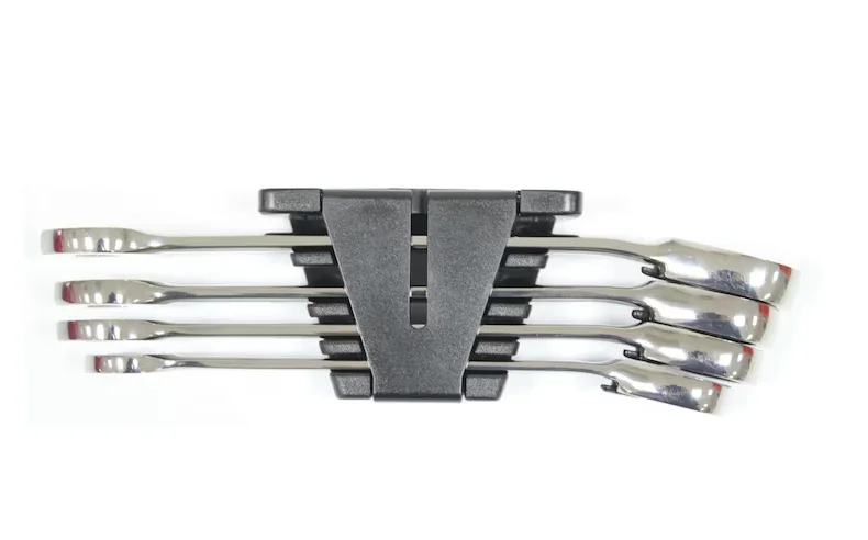 Wurth 4pcs Ratchet Combination Wrench Set with Reversing Lever – Chrome Vanadium Steel, 72-Tooth, High-Gloss Finish