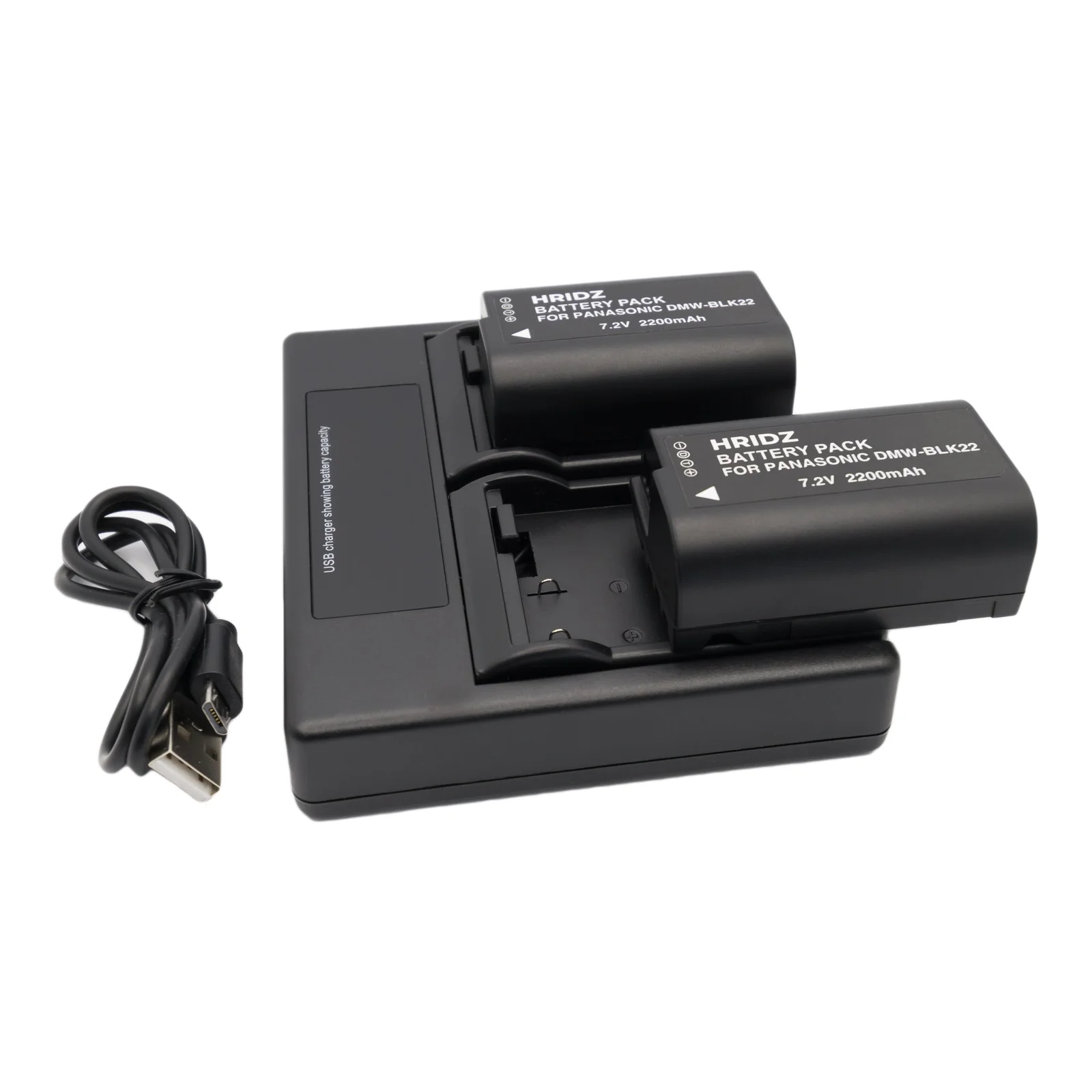 Hridz BLK22 Battery and Dual charger pack for Panasonic DMW-BLK22 LUMIX DSLR - combo-pack
