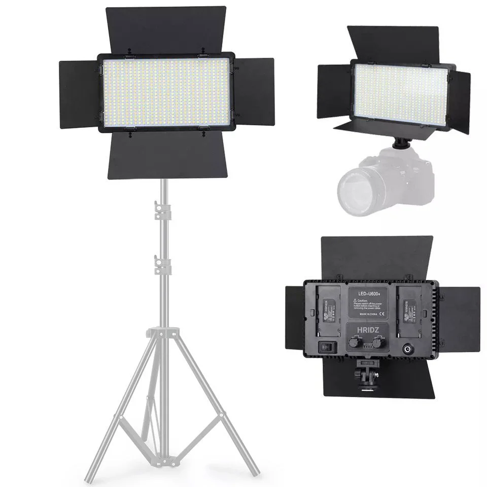 HridZ U800 LED Video Light – Dimmable Bi-Color 2500K-8500K Panel, Remote-Controlled, for Photography, YouTube, Vlogging, and Video Recording with AU Plug Power Adapter