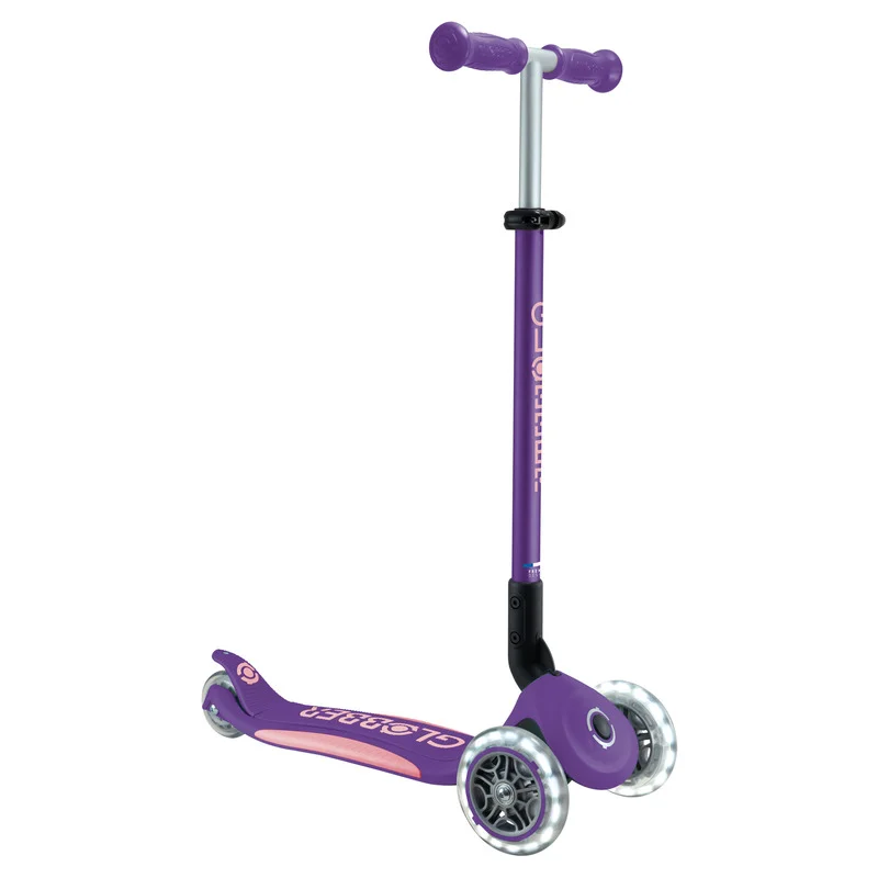 Globber PRIMO FOLD PLUS LIGHTS Scooter V2 - Purple/ Pastel Pink 