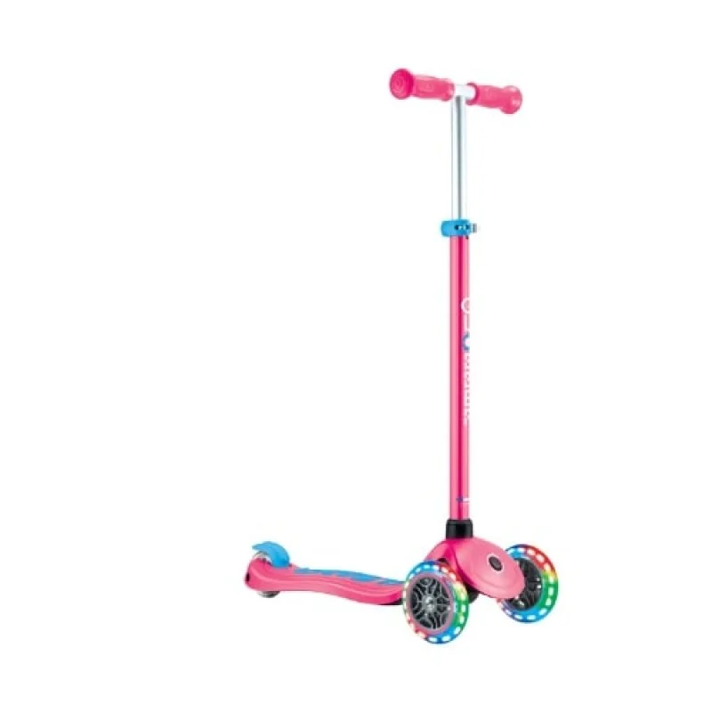 Globber PRIMO PLUS with Lights - Fuchsia Pink / Sky Blue 