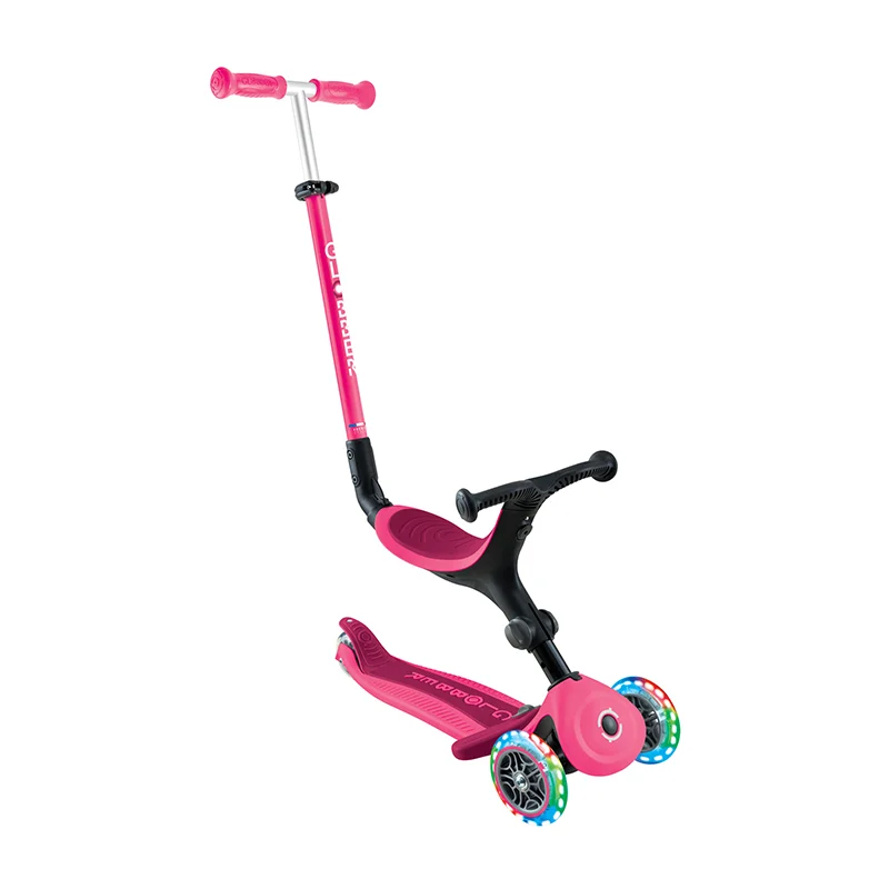 Globber GO UP ACTIVE with Lights - Fuchsia/ Dark Pink 