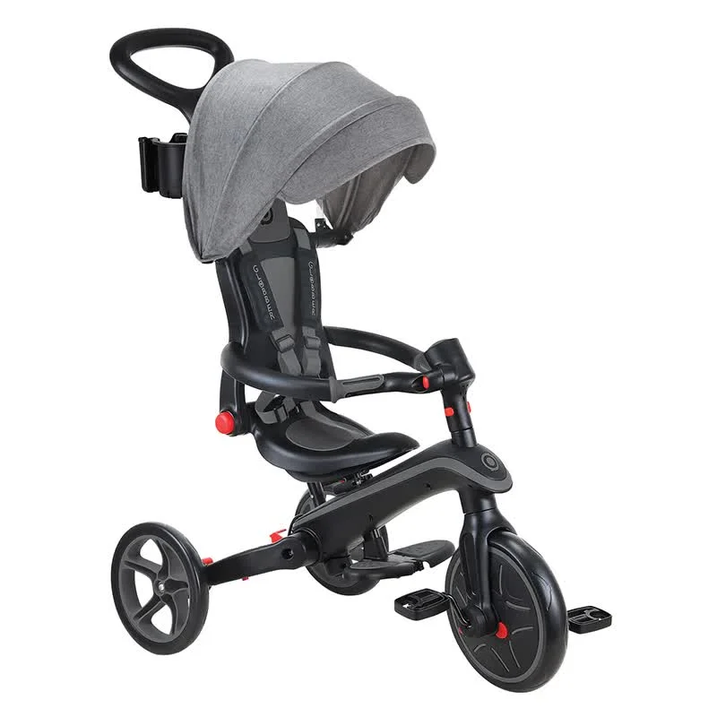 Globber EXPLORER 4in1 Trike FOLDABLE - Black/Grey